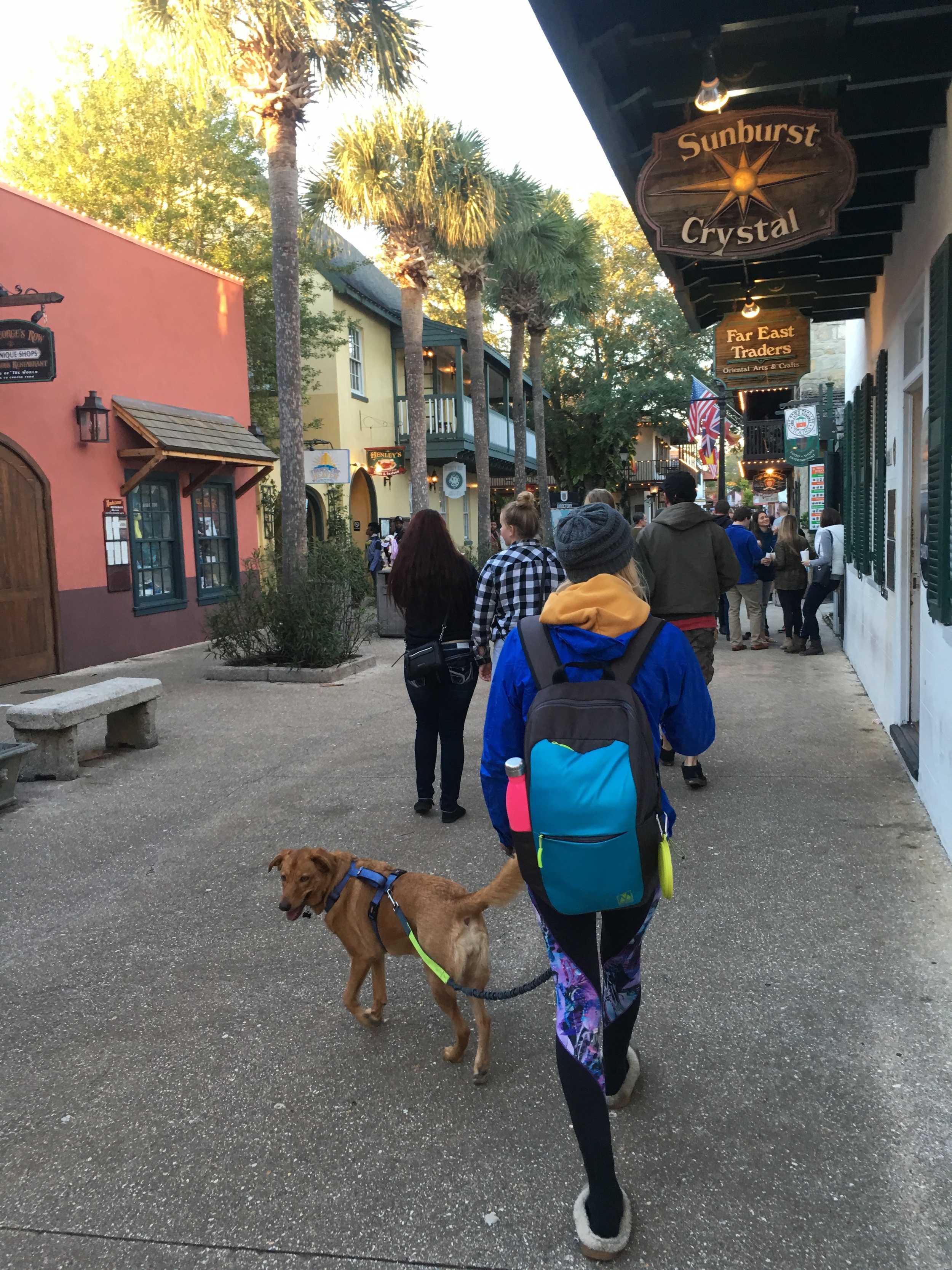 Brooke and Mila walking the historic streets of St. Augustine...