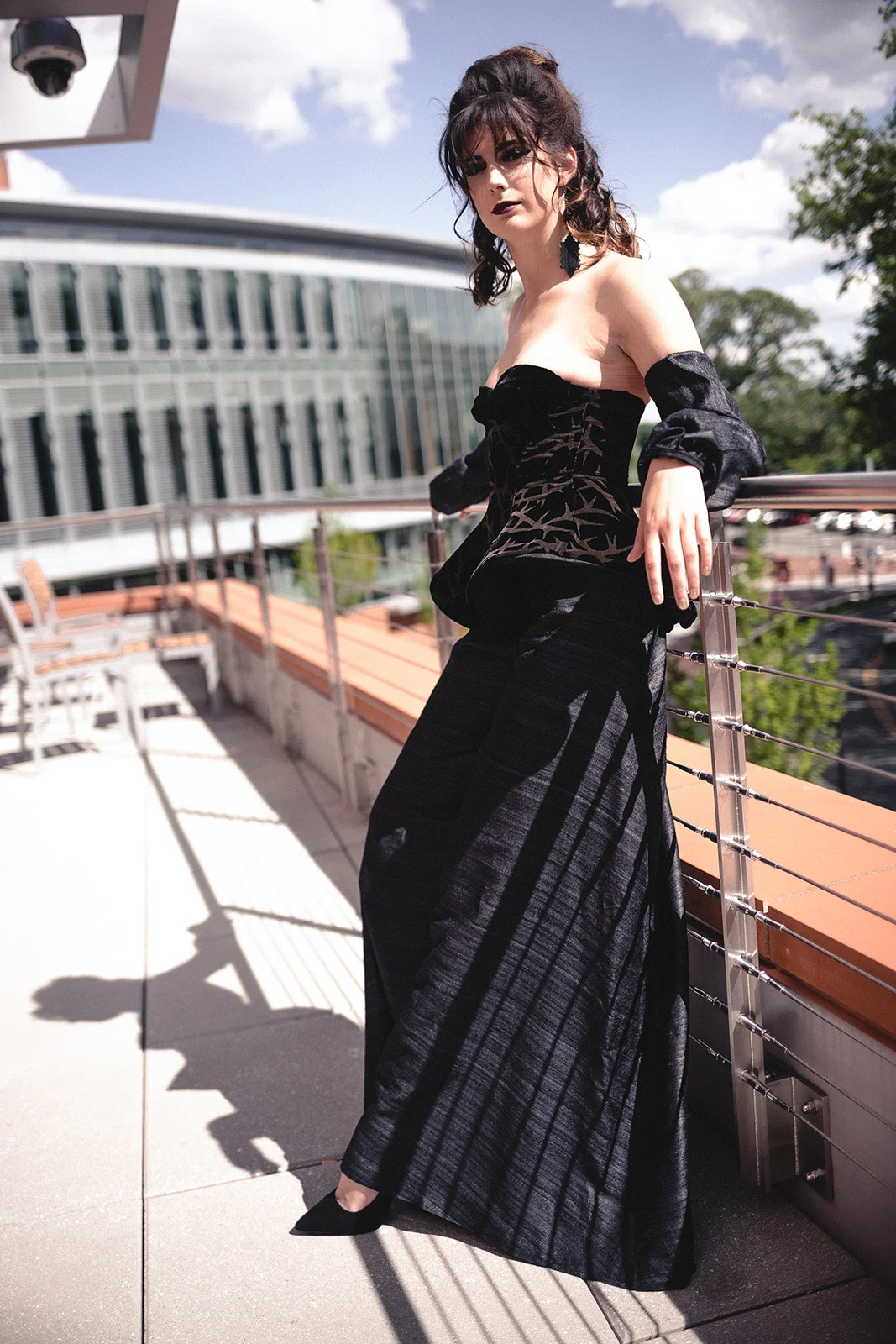 Laser Etched Silk Velvet Corset with Silk Shambala Pants and Sleeves