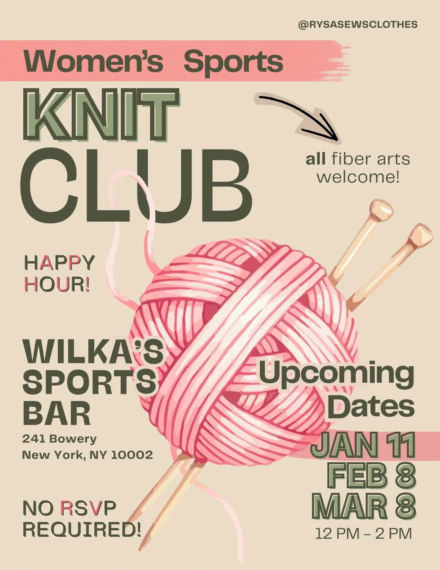Who is joining us for the first knit club of 2026?? 

Crochet, embroidery, needlepoint, and all other fiber arts welcome!