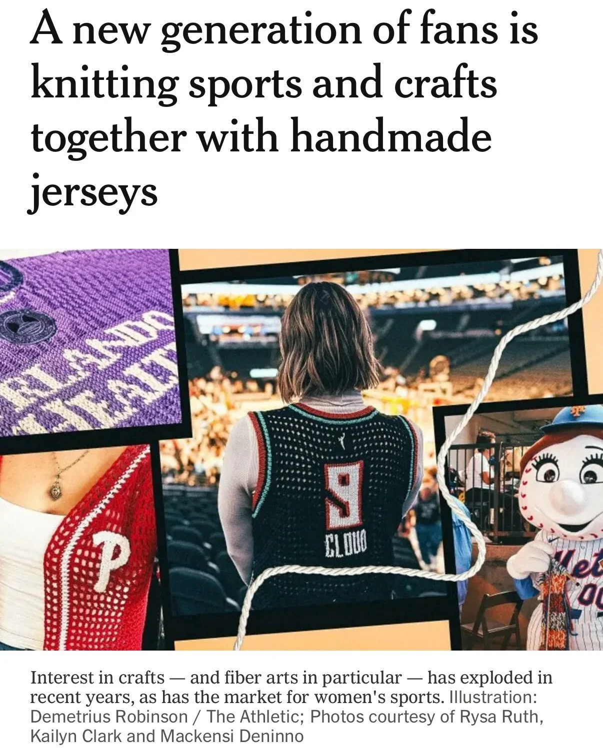 I&rsquo;M IN THE NEW YORK TIMES!!!

Thank you so much to @theathletichq for covering the growth of fiber arts and sports. A year ago I thought I was the only one interested in the crossover, but our knit club at @wilkasnyc has shown me that there are