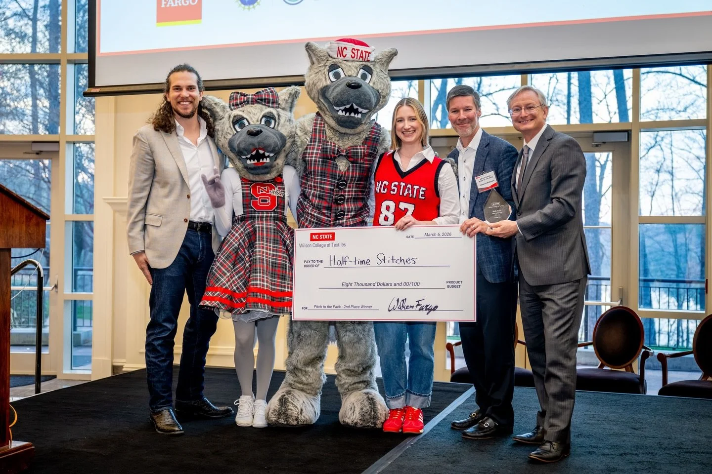 Last Friday, I won second place at @ncstate Pitch to the Pack, a textile entrepreneur pitch event in collaboration with @wellsfargo 

I am so proud to be building a business around two of my favorite things: women&rsquo;s sports and knitting 

Of cou