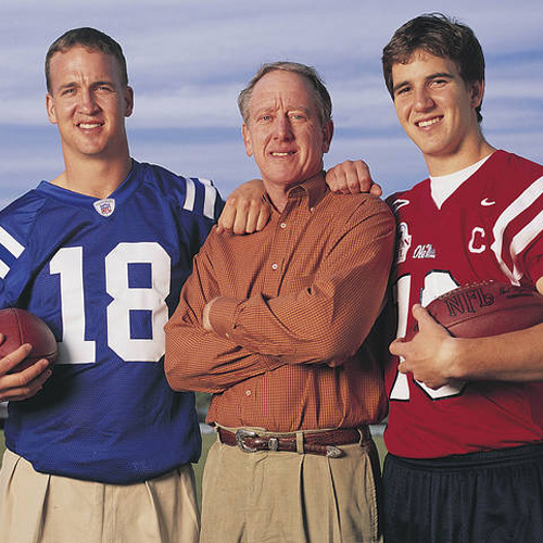 Frmd Archie, Peyton & Eli Manning Signed 16 x 20 Manning Family