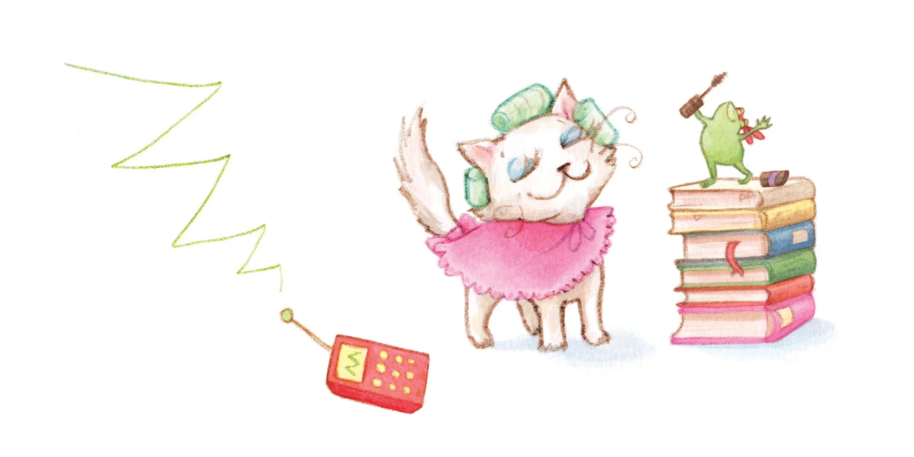 Fancy Cat and Frog