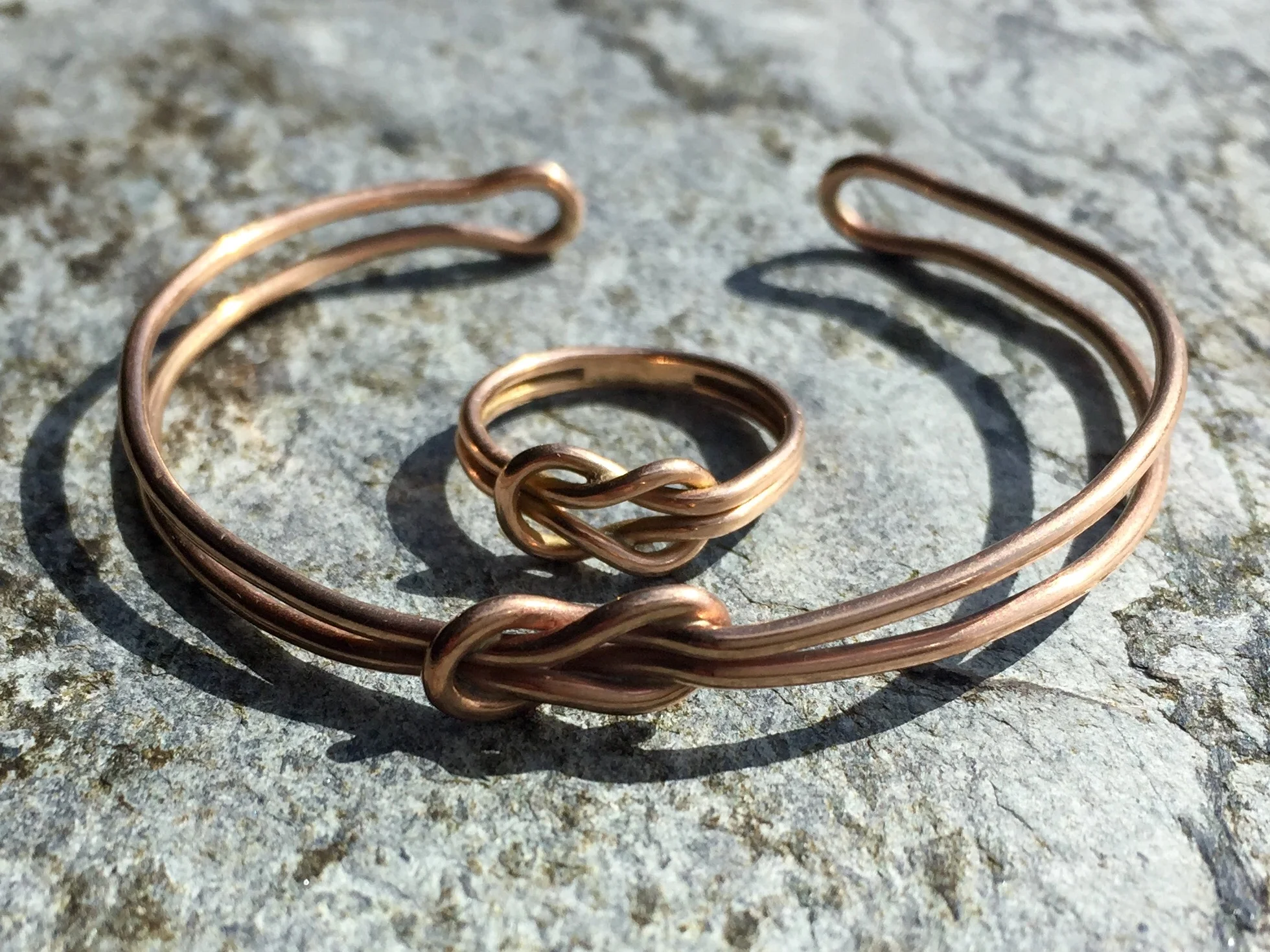 Rose gold reef knot