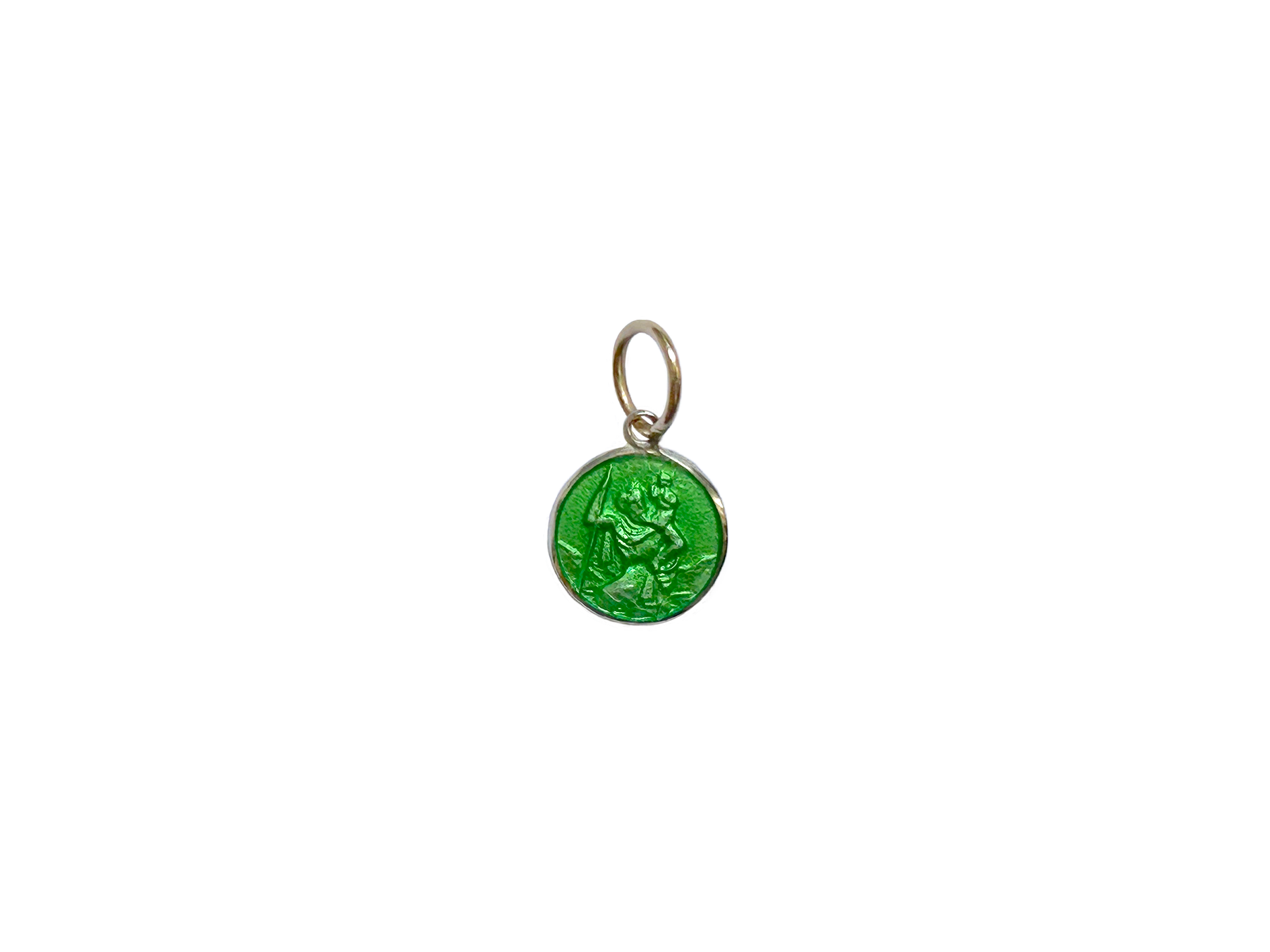 Green Enamel St. Christopher Medallion.png