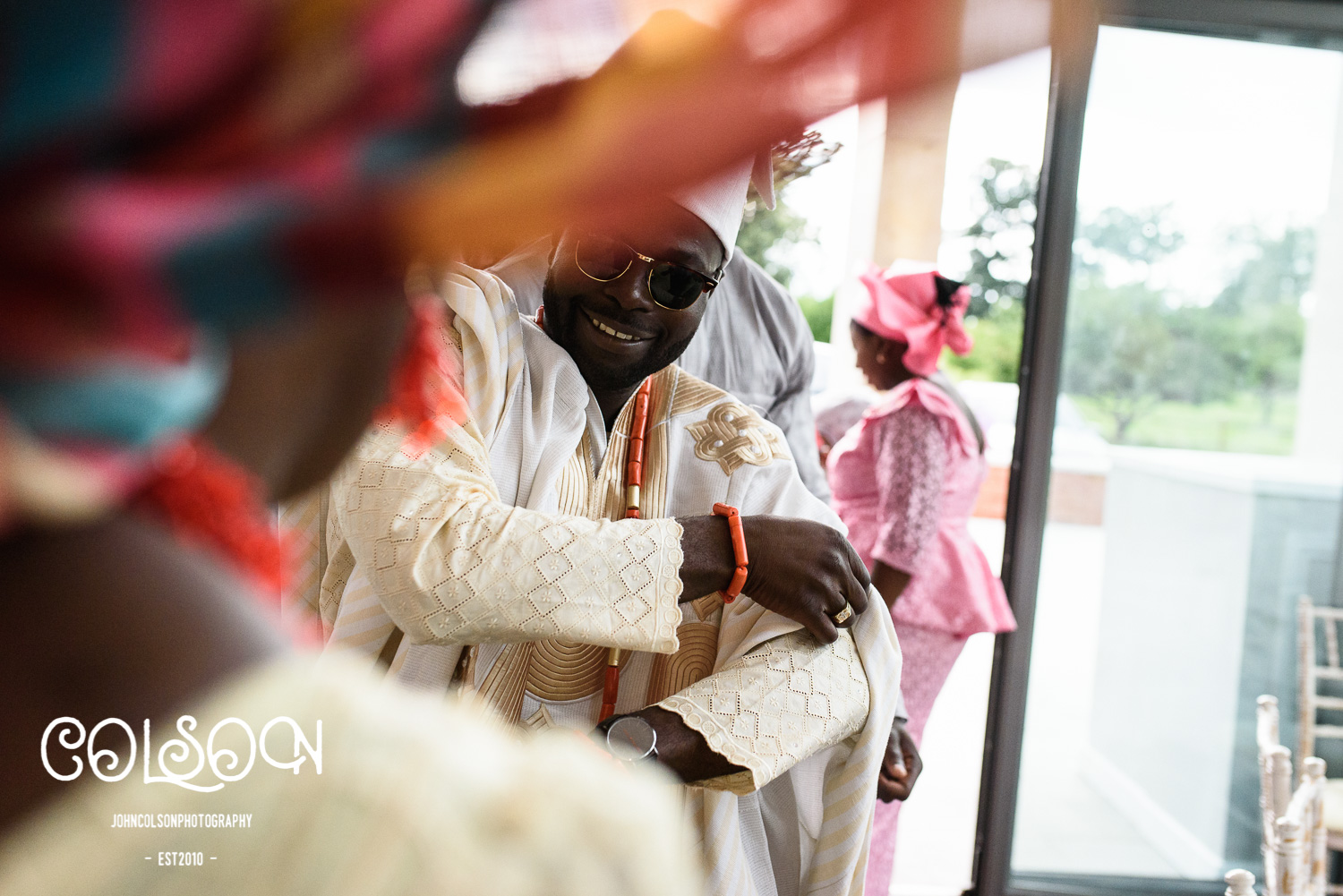 One of the themes of this weekend was the amount of dancing throughout the wedding celebrations. Here is Dolapo dancing into the ceremony room on the friday, with the intention of impressing Toyosi's family members.