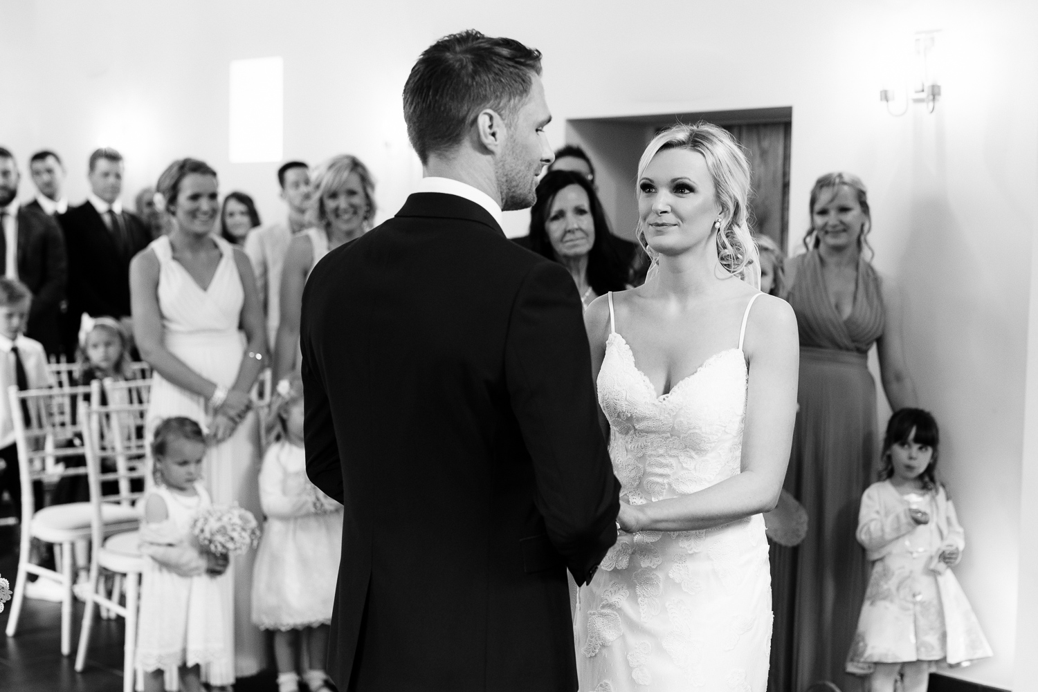Wedding Ceremony in the Coach House at Lemore Manor, Herefordshire.