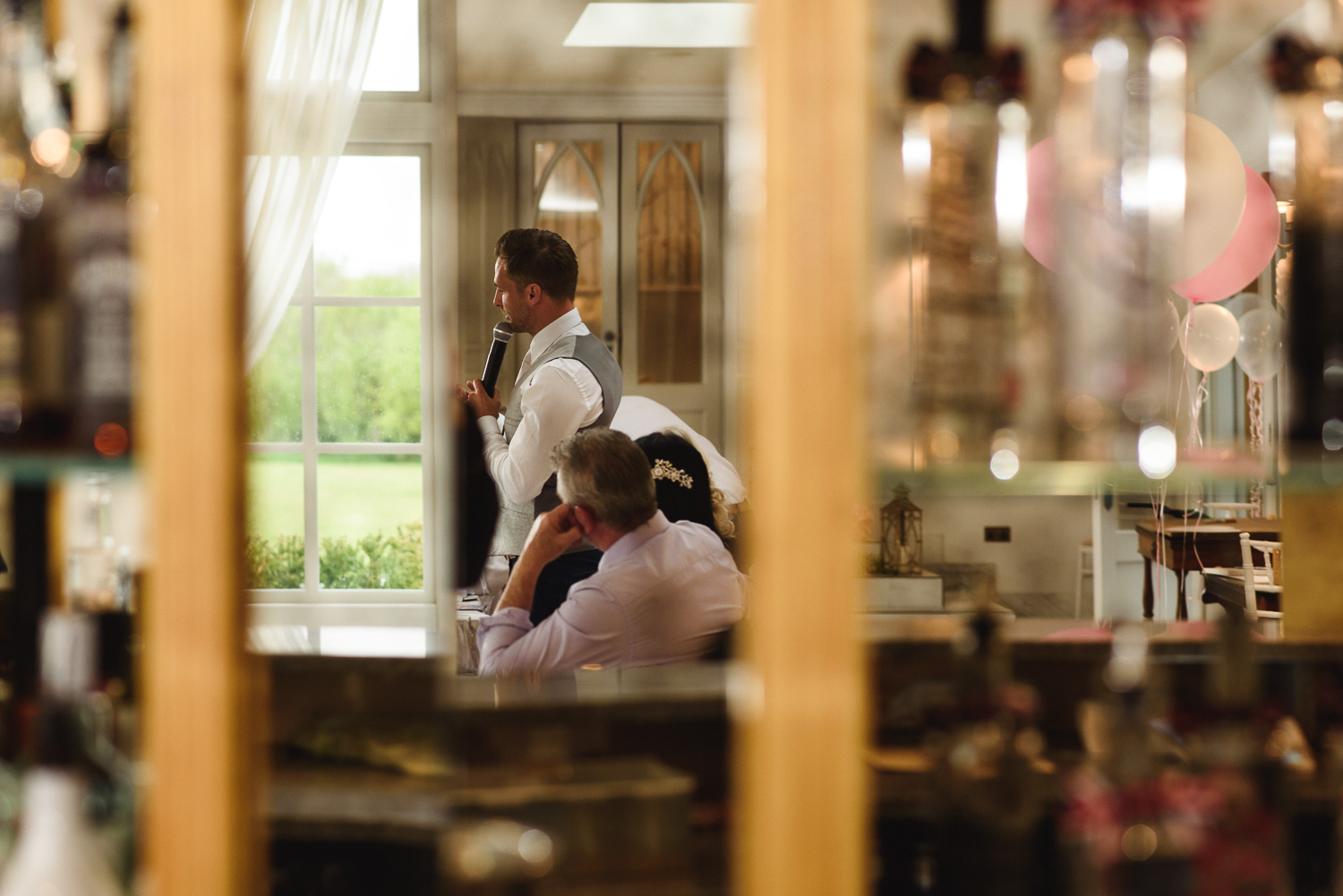 A nervous Grooms speech in the Orangery at Lemore Manor near Hereford.
