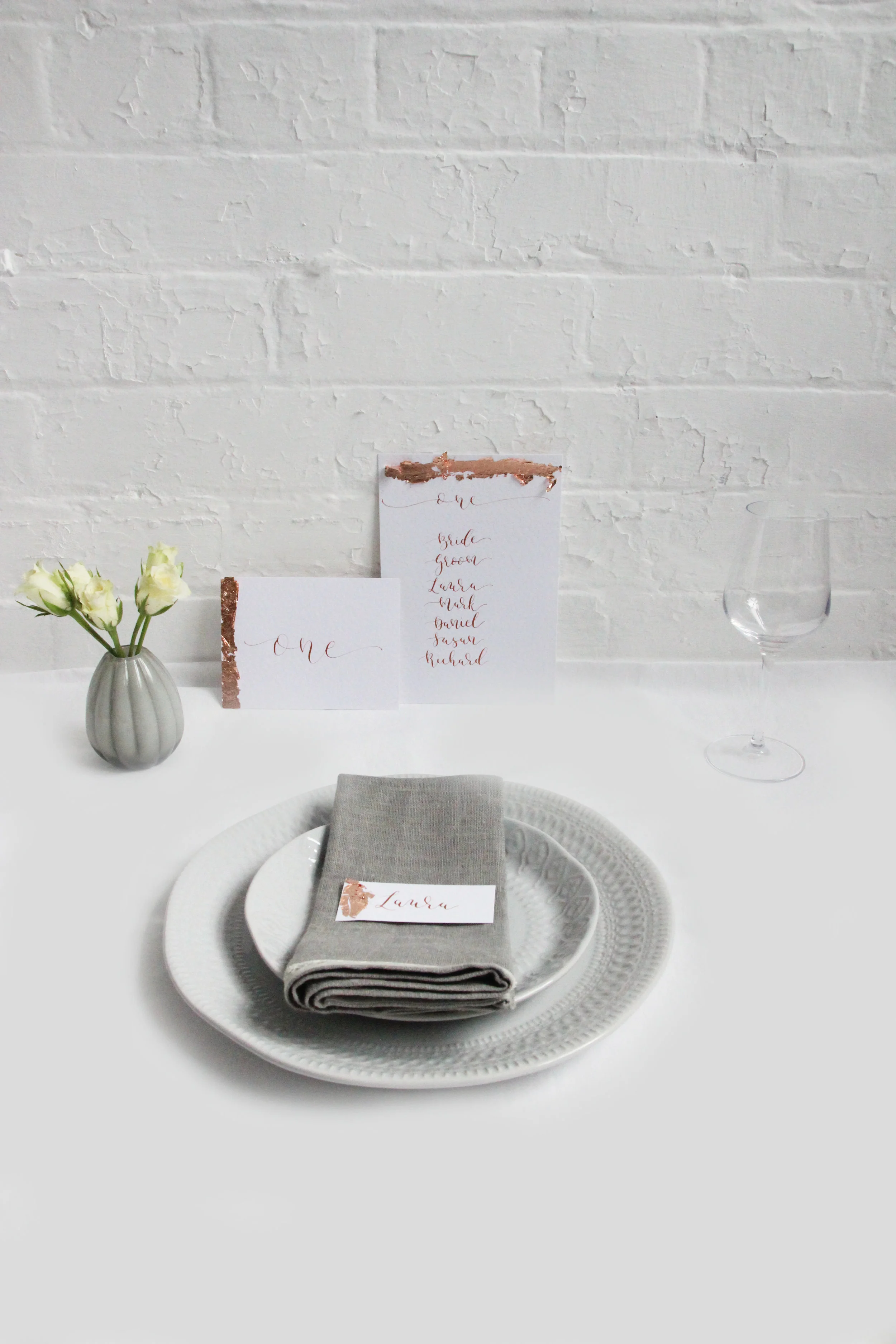 modern calligraphy wedding stationery, place name