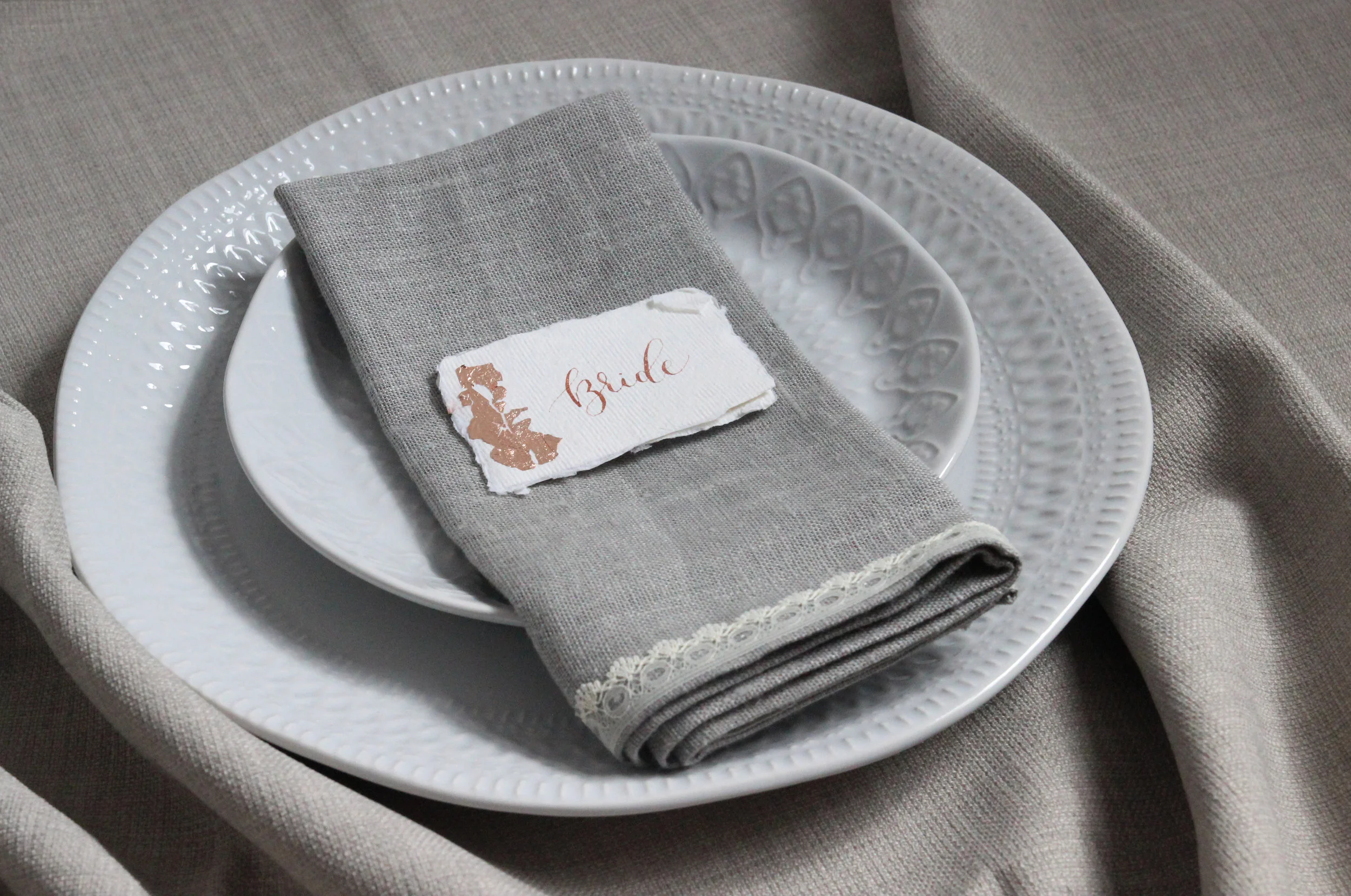 gold foil modern calligraphy wedding stationery, menu, table numbers and place name settings