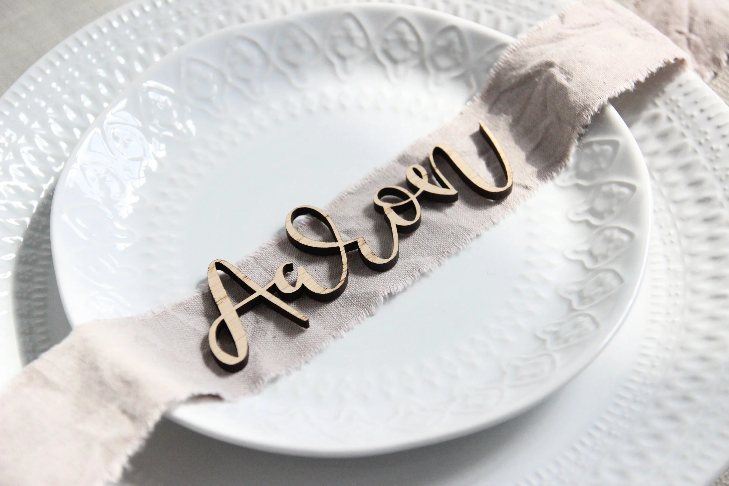 laser cut, wooden, gold, silver, modern calligraphy wedding stationery, place name
