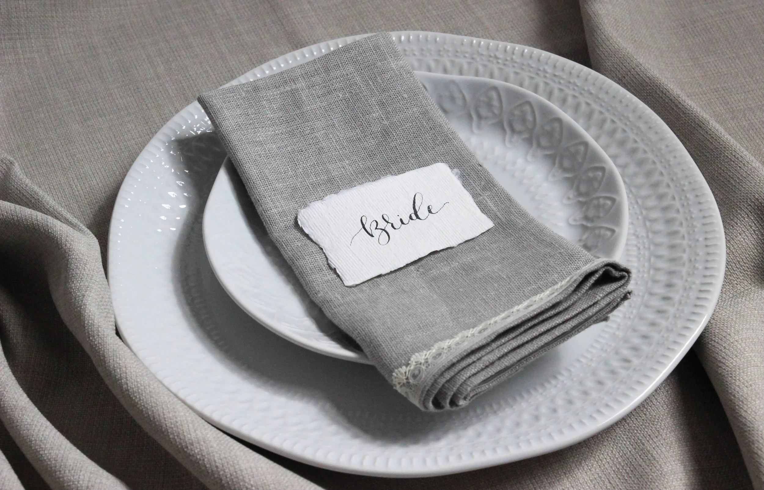 modern calligraphy wedding stationery, menu, table numbers and place name settings