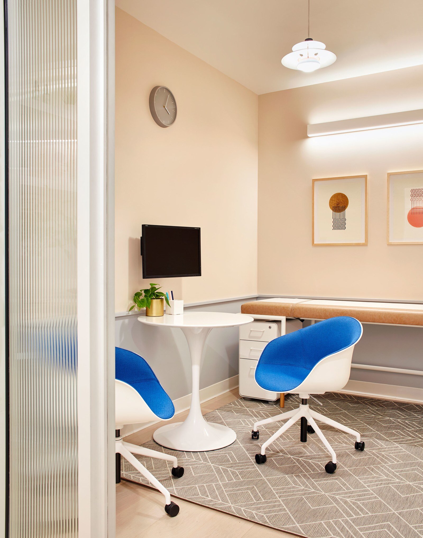 Common features of a doctor’s office, like the cold, uninviting exam table, proved to be an exciting challenge for the design team.