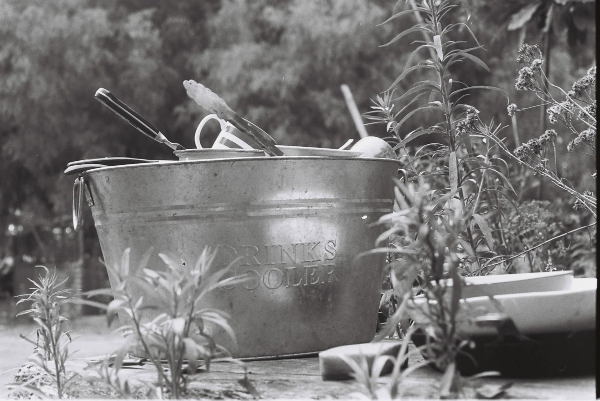 The dish pit. 