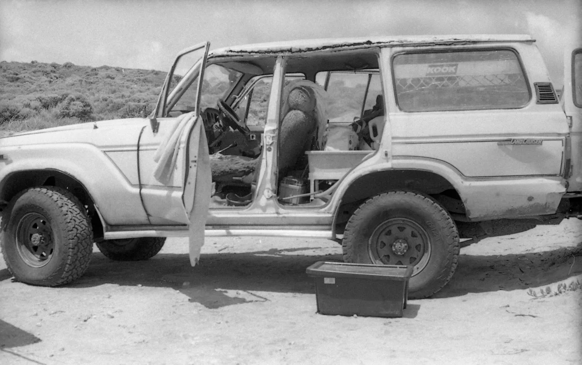 Benno’s Landcruiser, sans door.