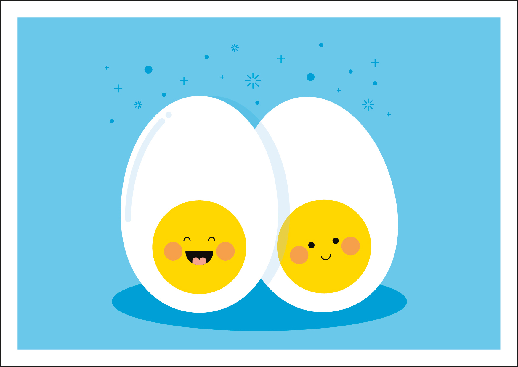 I made this illustration/postcard for a couple friend of mine who are expecting twin babies.