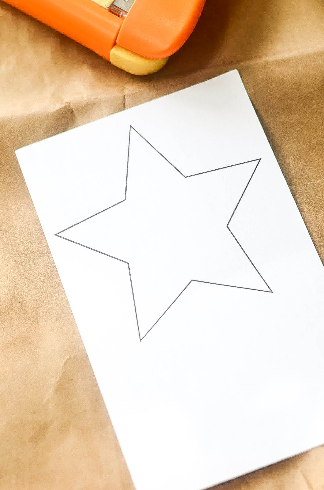 Trace, then cut out a star to make a stencil.