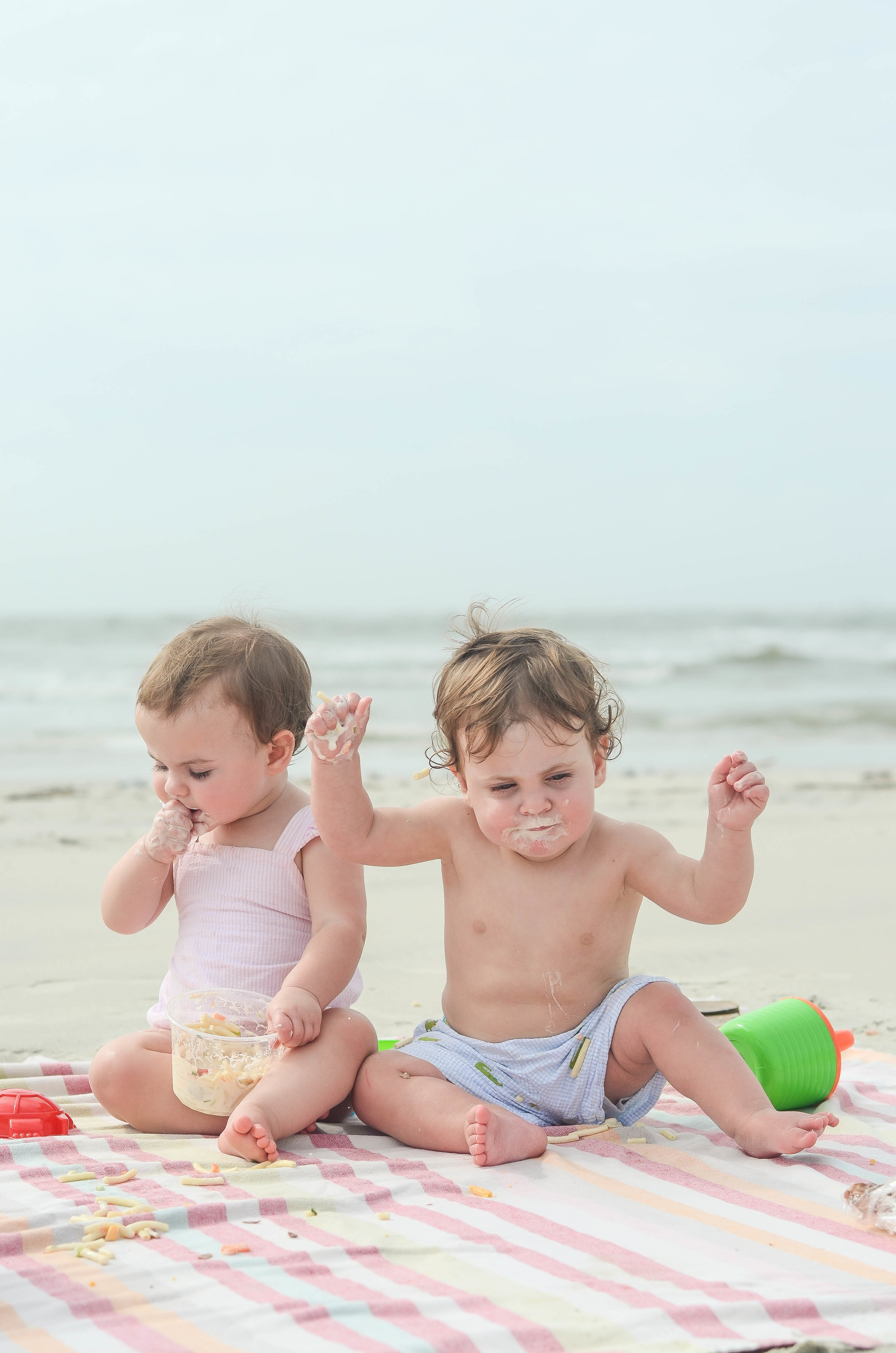 messy beach picnic