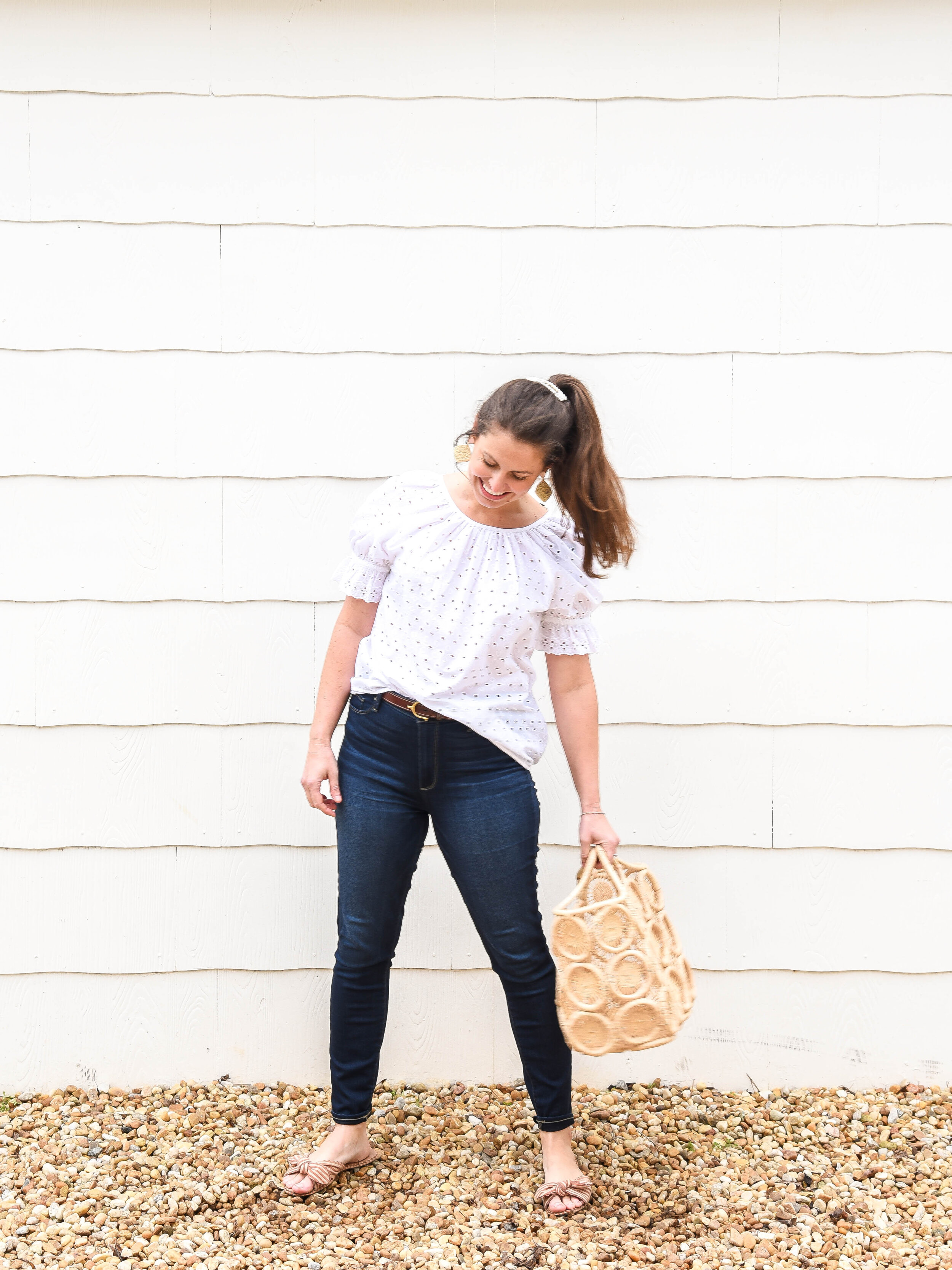 White Eyelet Top, $25