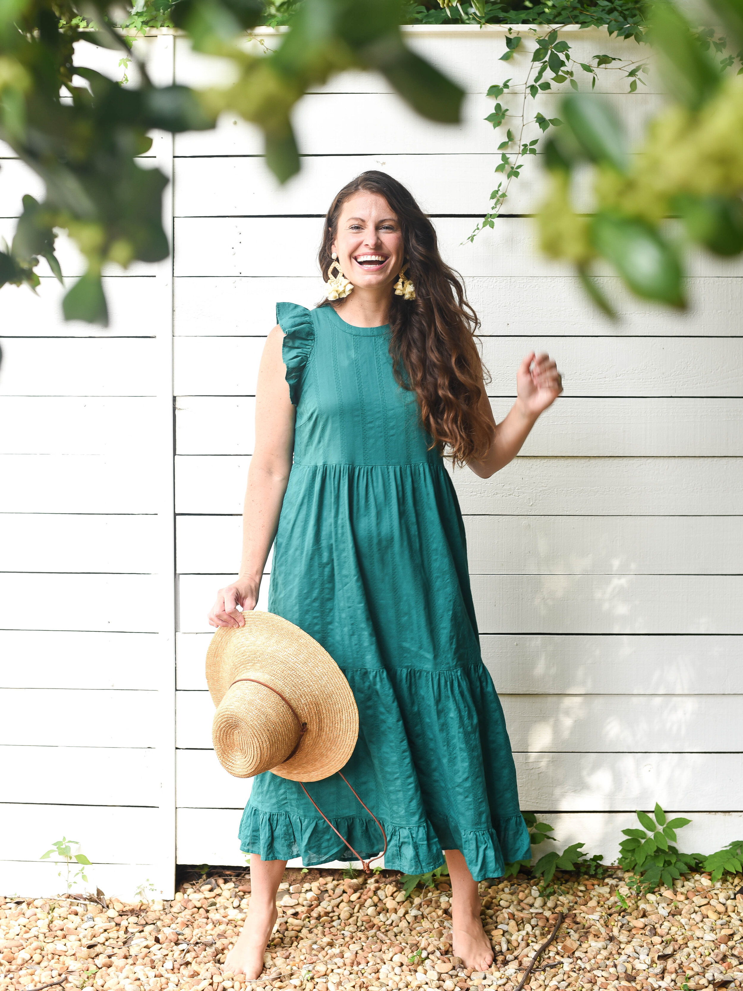 Emerald Cotton Dress, $35