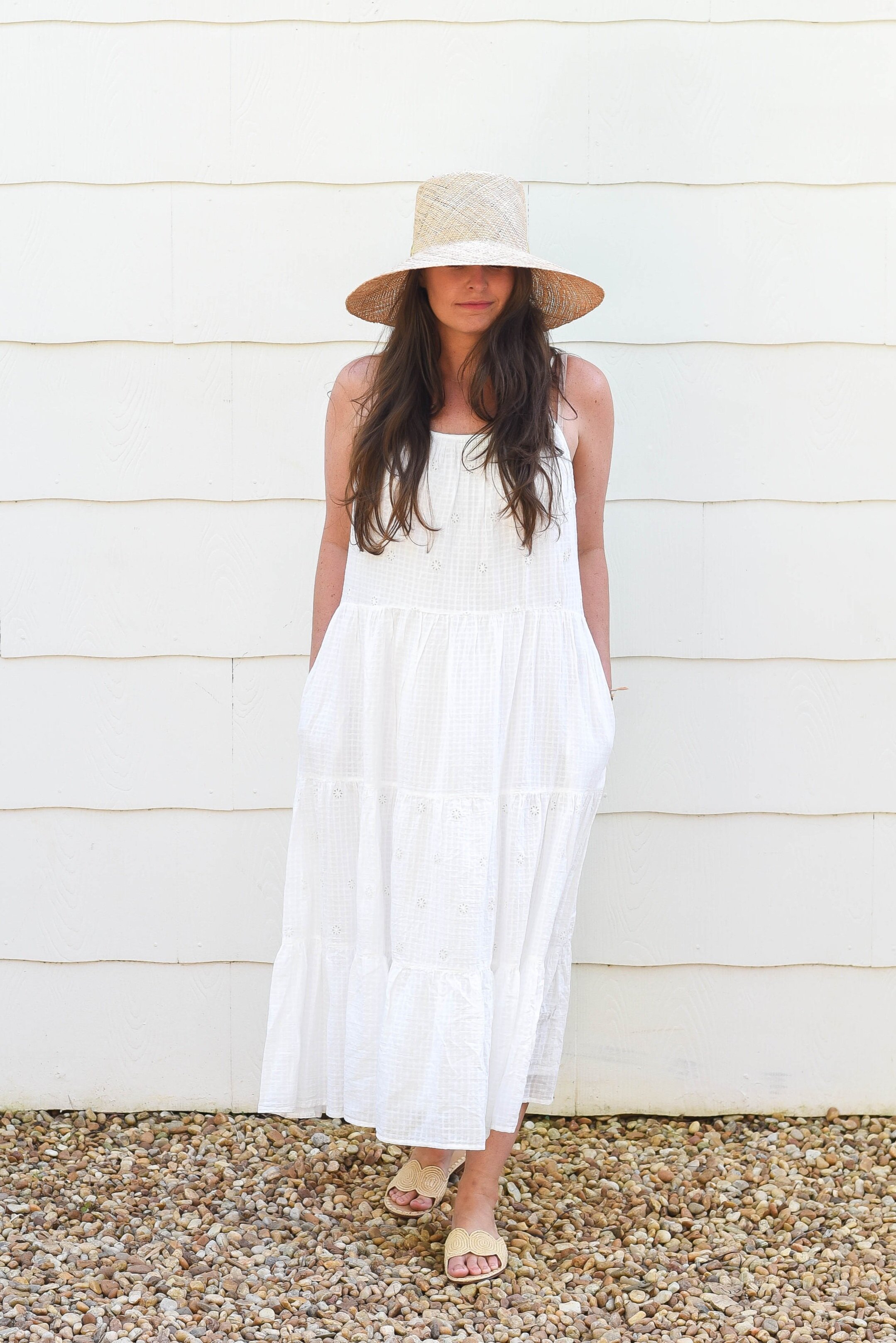 Cotton Eyelet Dress, $30