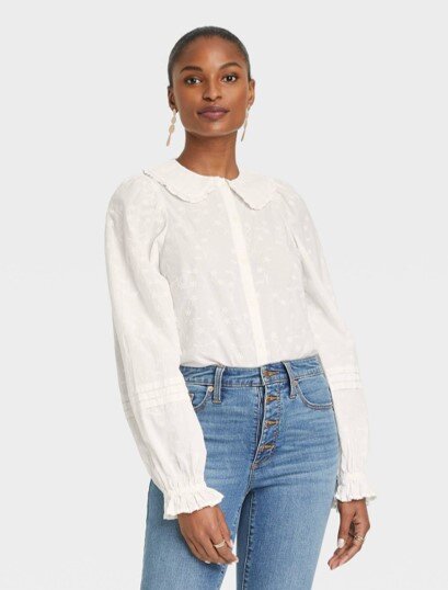 100% Cotton Embroidered Top, $25