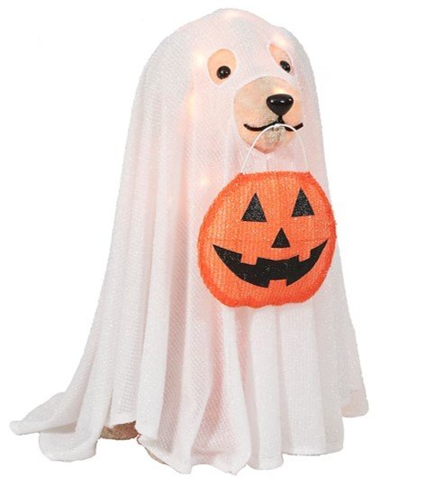 Dog dressed as ghost decor.jpg