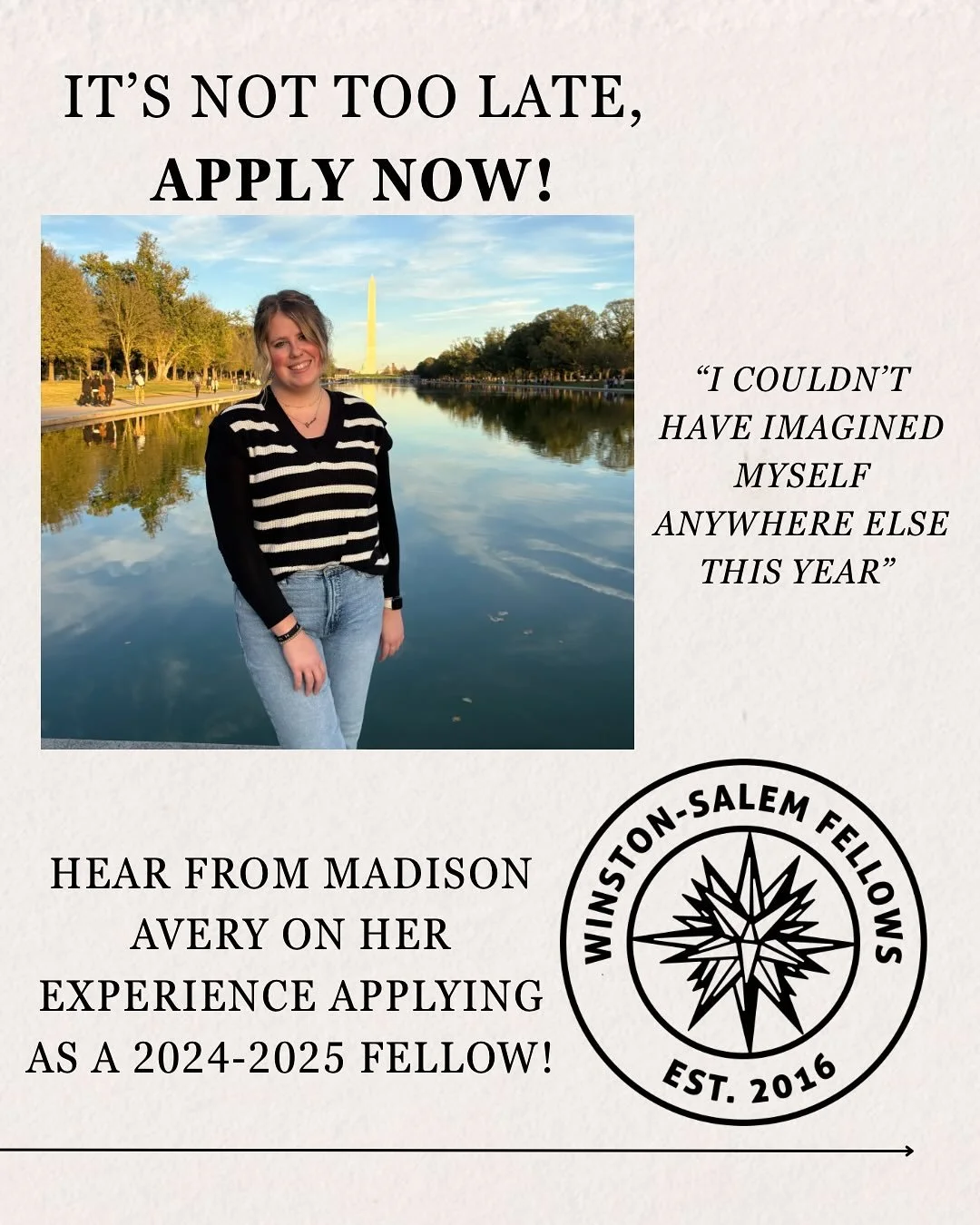 There&rsquo;s still time to apply for the 2025-2026 class of Winston Salem Fellows! What&rsquo;s holding you back?