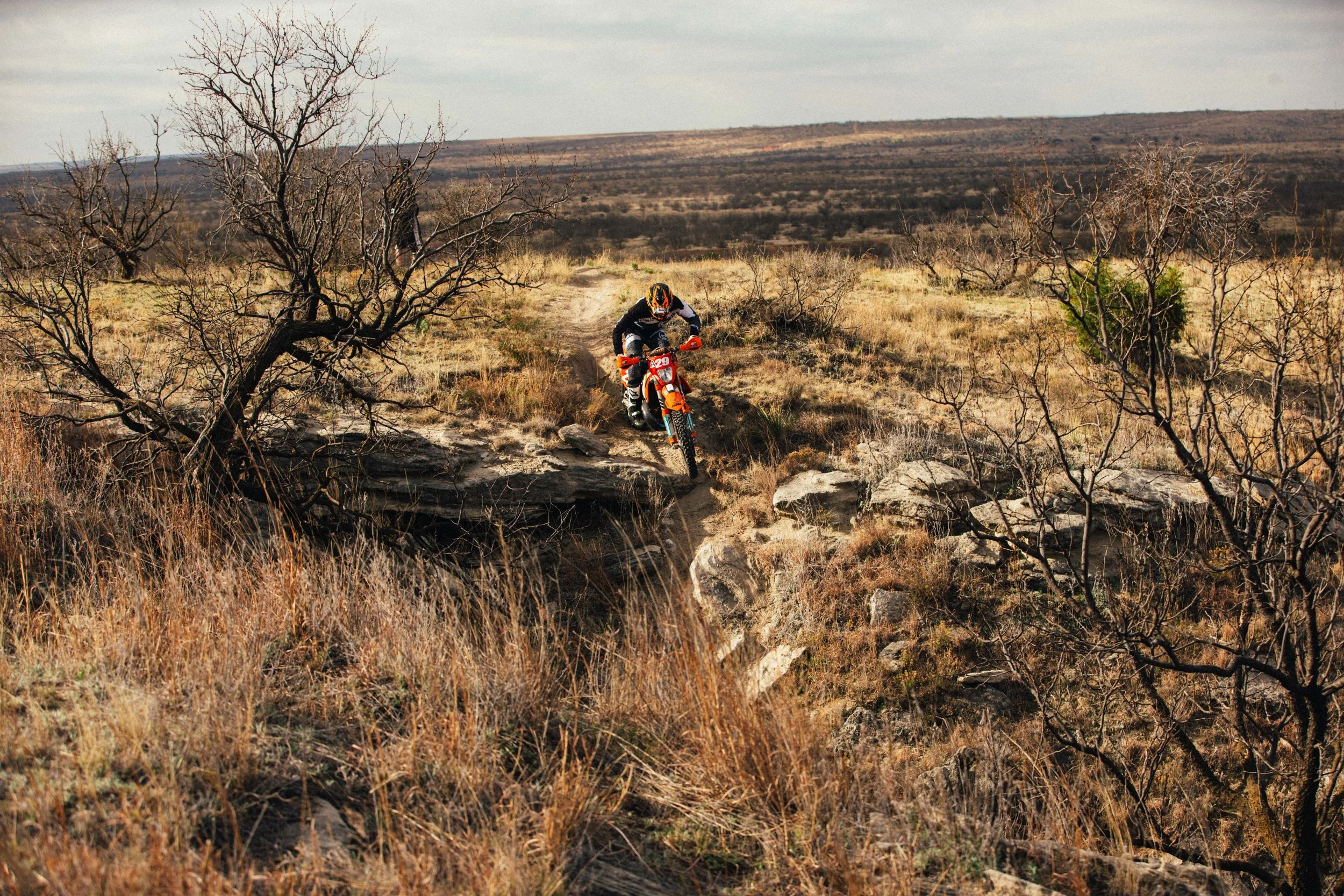 Riding a transfer section out to the first test on Sunday.