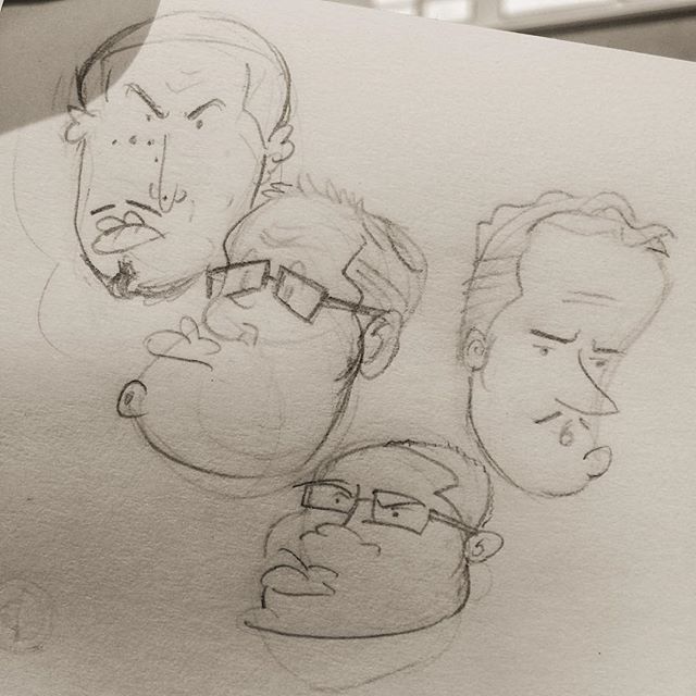 Yep, just a couple of men at the job-site doing what we do. I'm sure y'all can relate. (Sarcastic laugh) #doodle #caricature #sketch #design #picoftheday #getbacktowork #grinding