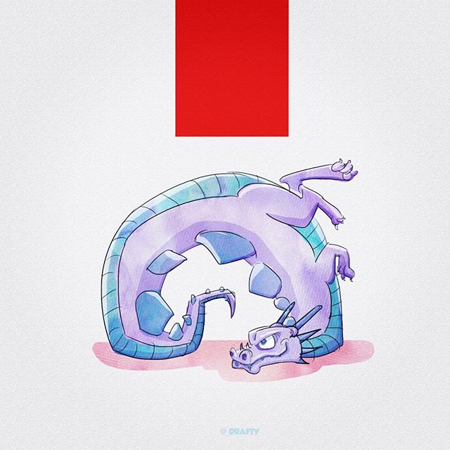 Inspired by my dog's clumsy ass. Lol. #dragon #illustration #sketch #sketchoftheday #drawing #painting #albumcover #design