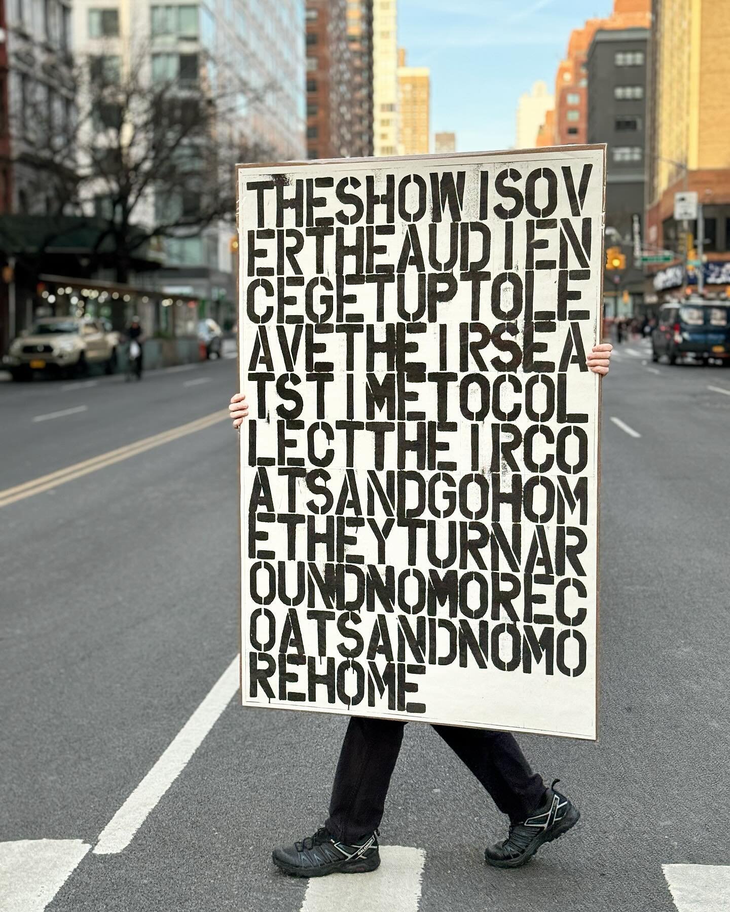 &ldquo;The Show is Over&rdquo; &bull; by Christopher Wool &amp; Felix Gonzales Torres &bull;Offset Lithograph Poster &ldquo;stack piece&rdquo; for Printed Matter exhibition at Dia Art Foundation, New York &bull; c. 1993 &bull; 37&rdquo; x 56&rdquo; &