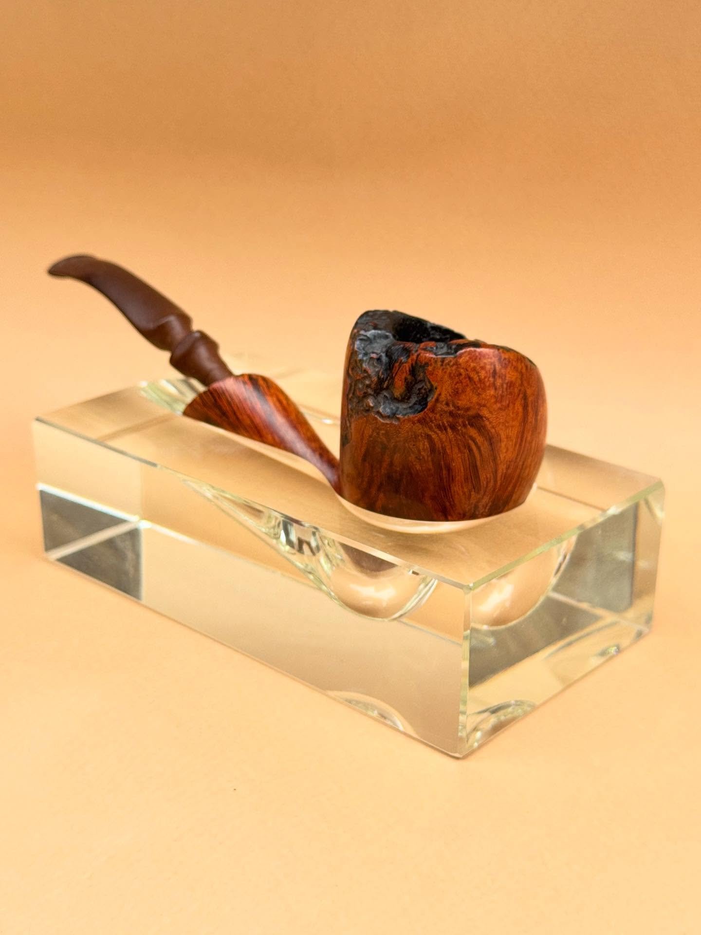 A vintage Danish hand carved &ldquo;Mr. Andersen&rdquo; wood pipe ($55) sits in an art deco crystal Dunhill pipe holder ($65) 
&bull;
&bull;
&bull;
&bull;
&bull;
#pipe #vintage #thrift #crystal #nyc