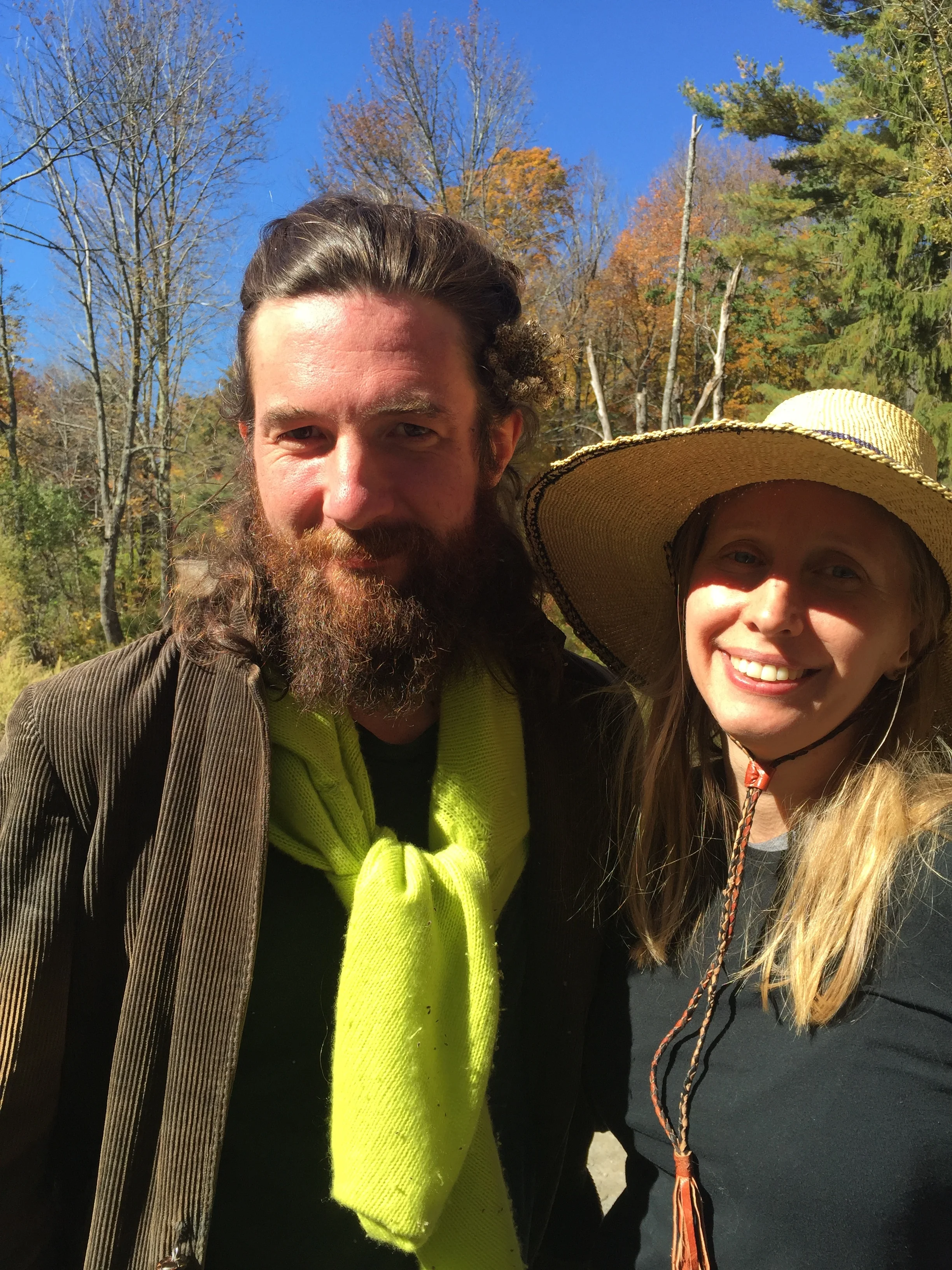 Jesus and Kristin outside the House of the Gloming. 