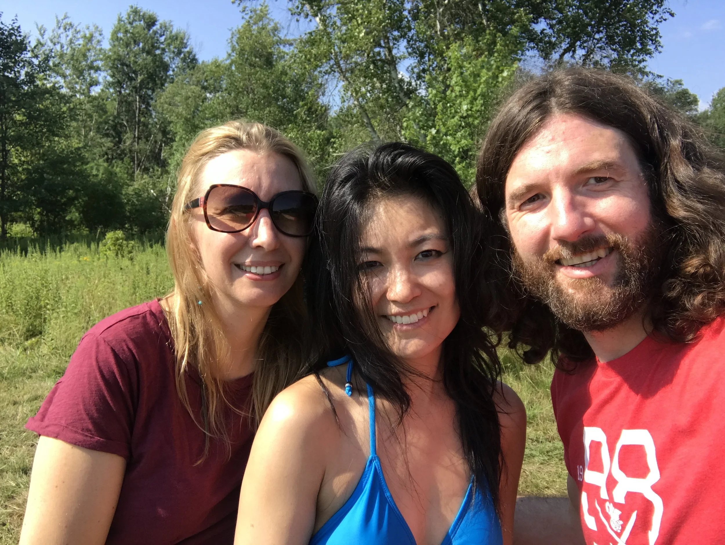 Kristin Kunc, Chris Eastland and I after a dip at the Water Gap.