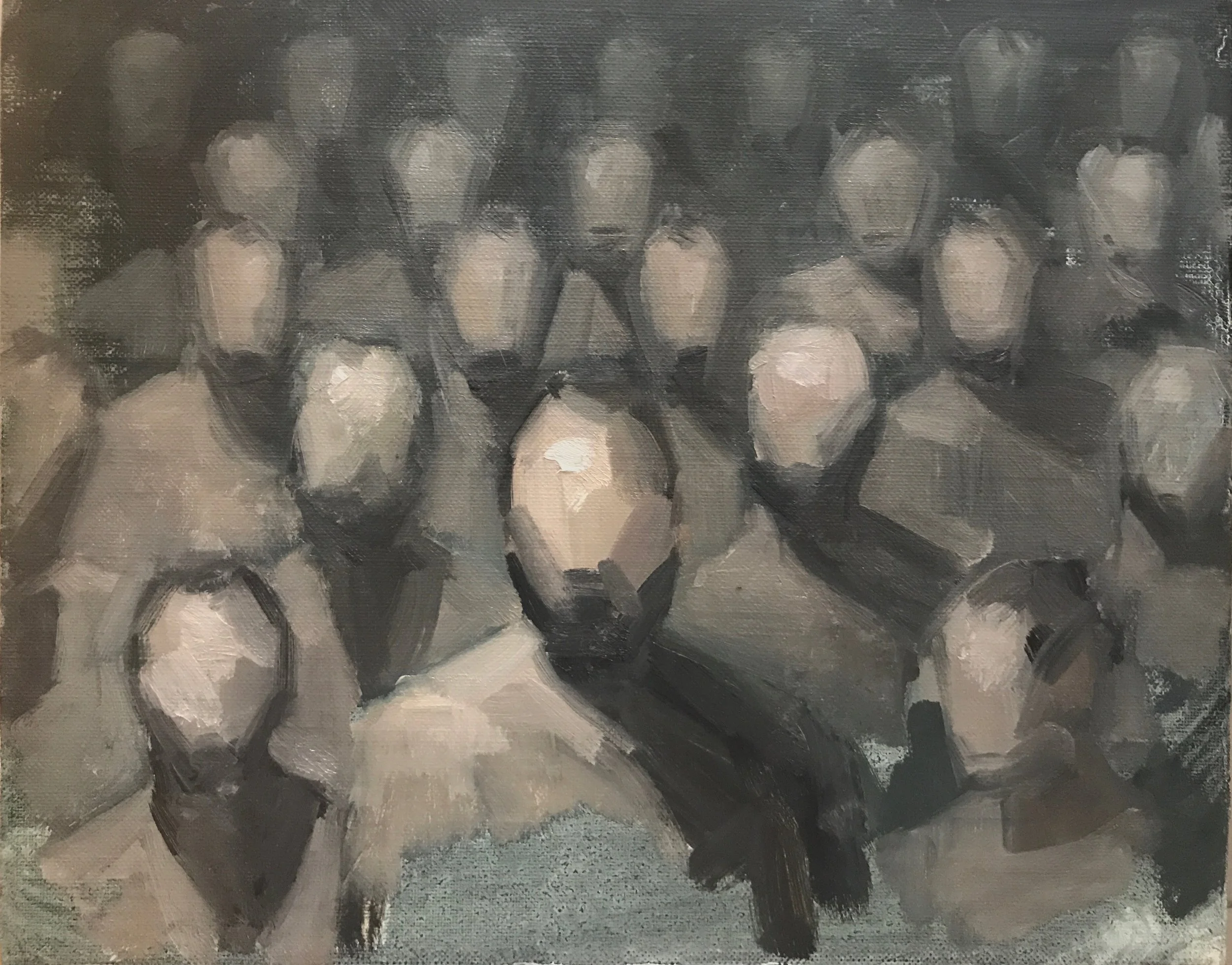 “Color Study for ‘Everyone Is Golem,” oil on panel, 8 x 10 inches, 2018. Private Collection.
