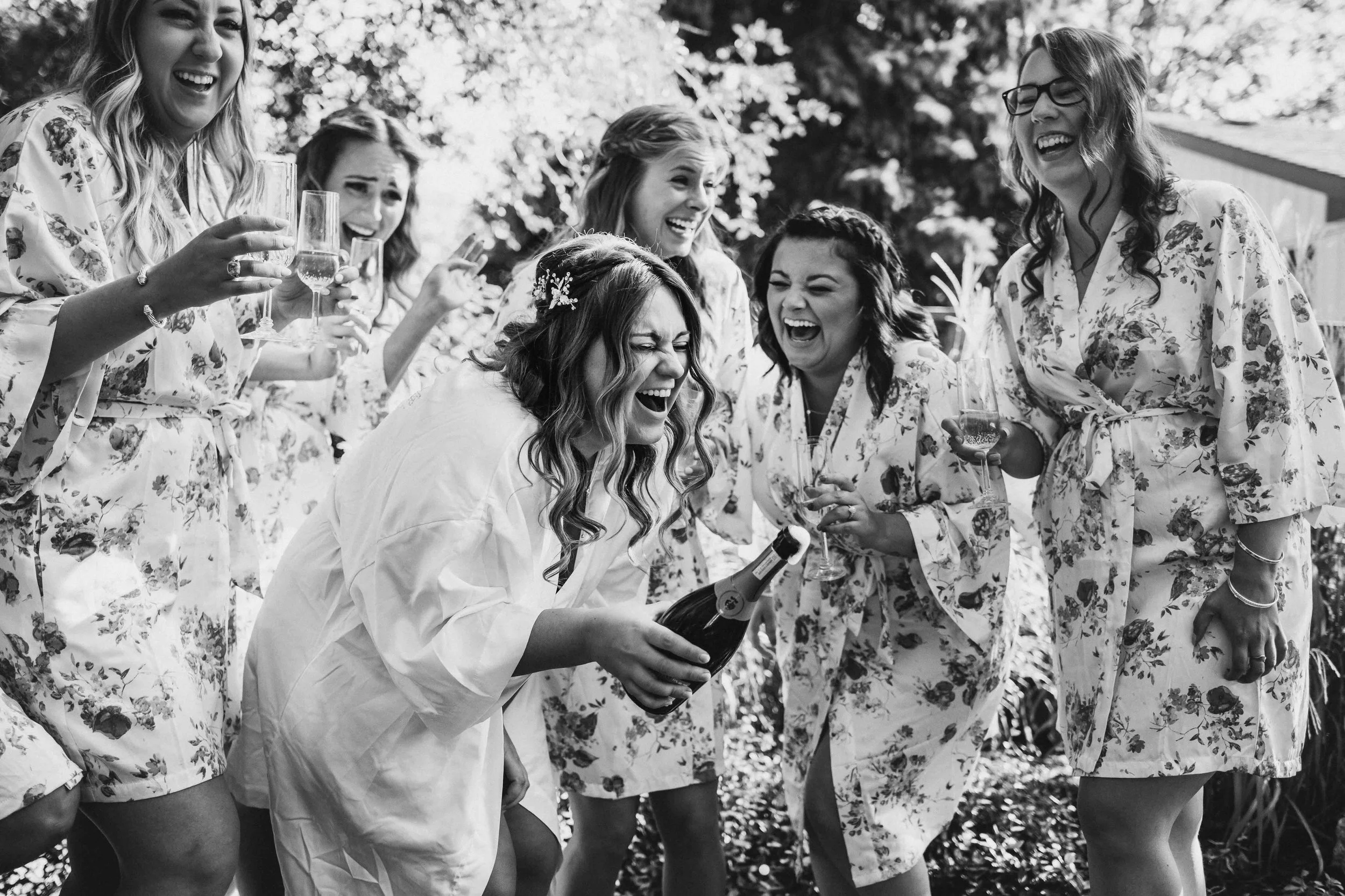 the moment after discovering how suddenly champagne can pop..
