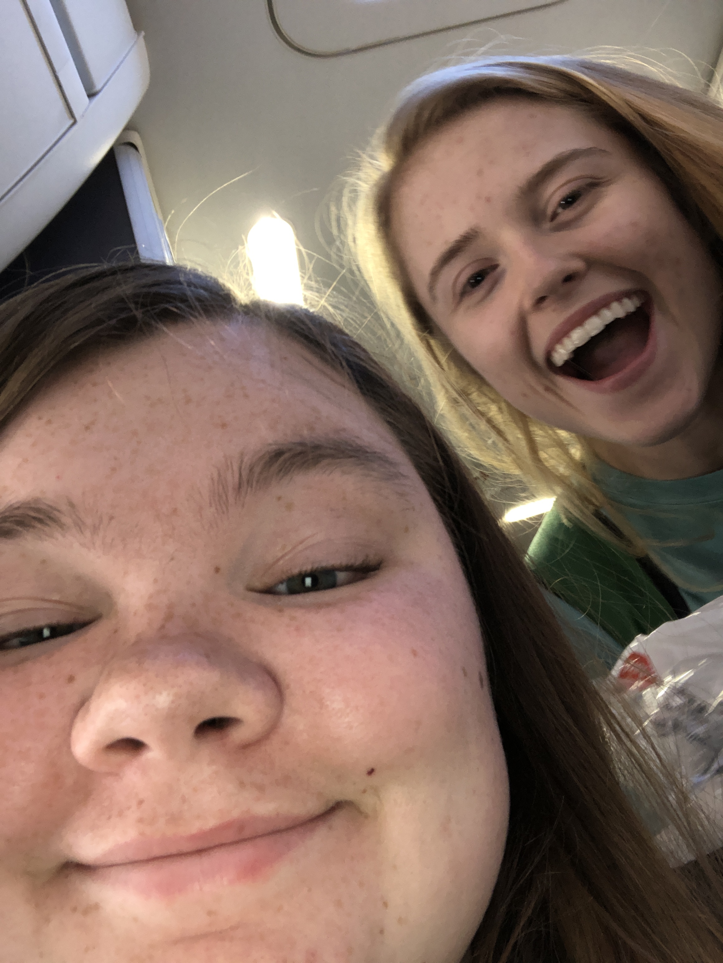 Becca Lamb and Bekah Wommack are THRILLED to finally be off of the plane and in Puerto Rico!