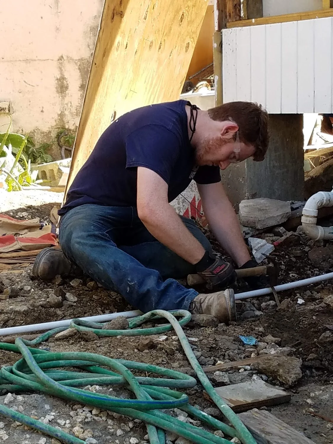 Ben Gourley searches for a leak