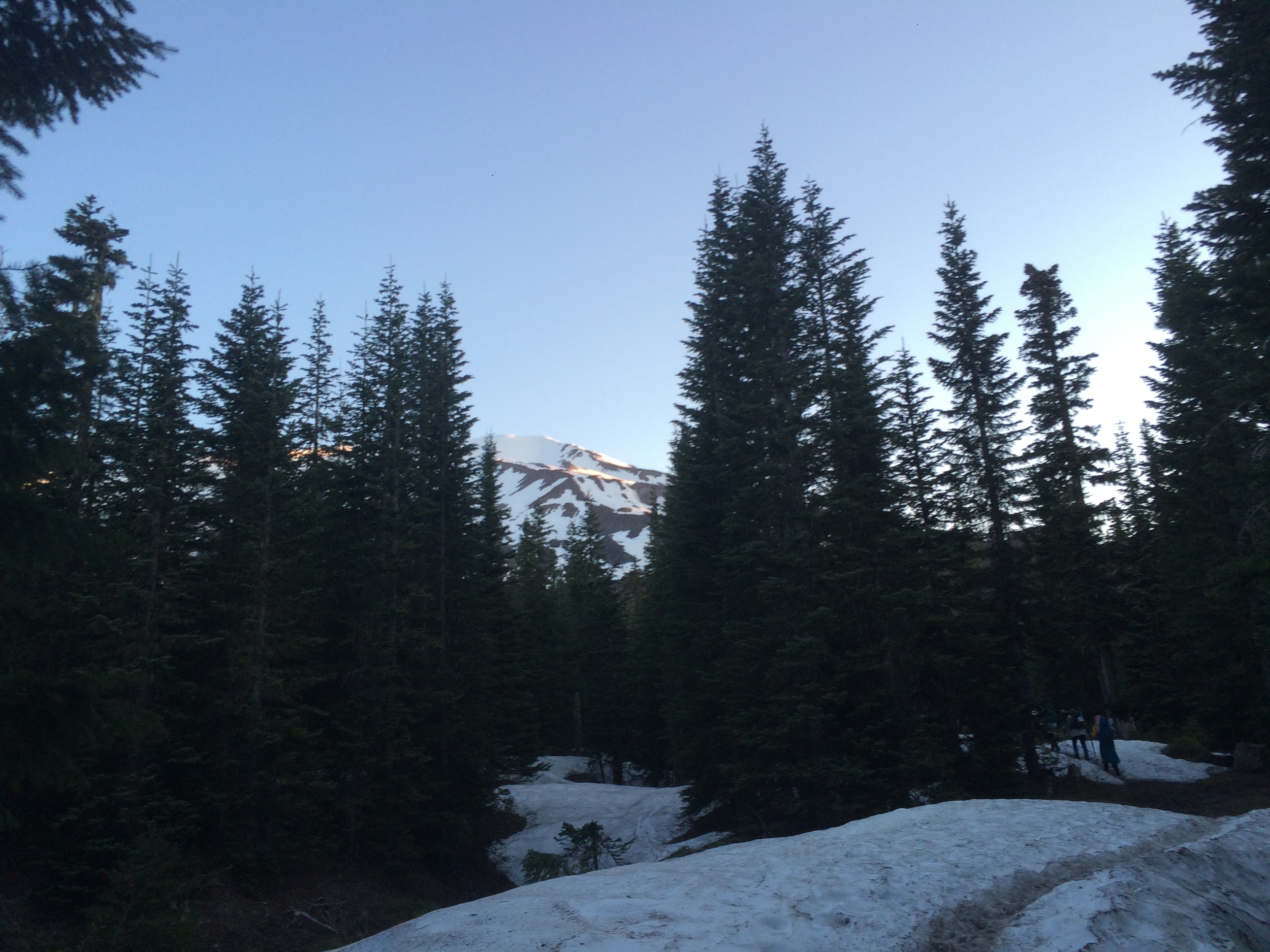 Heading up the trail with our goal in sight!