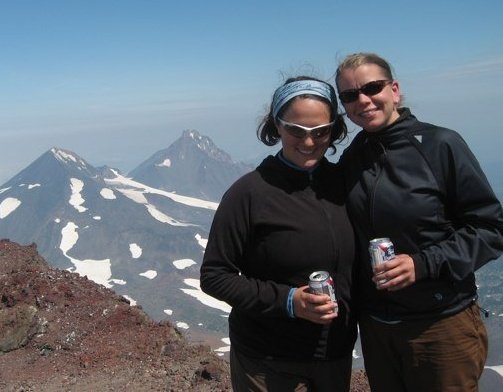 Liz and me on the summit of South Sister, before kids (and before good taste in summit beer, apparently).