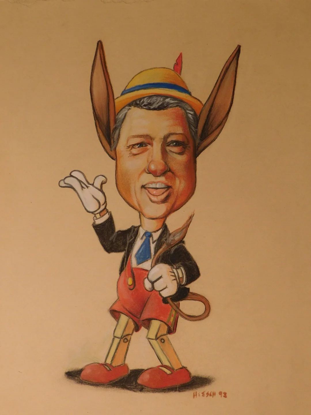 Bill Clinton as Pinocchio on Pleasure Island