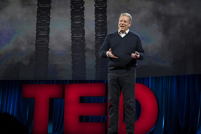Al Gore on stage at TED last week (photo courtesy of TED)
