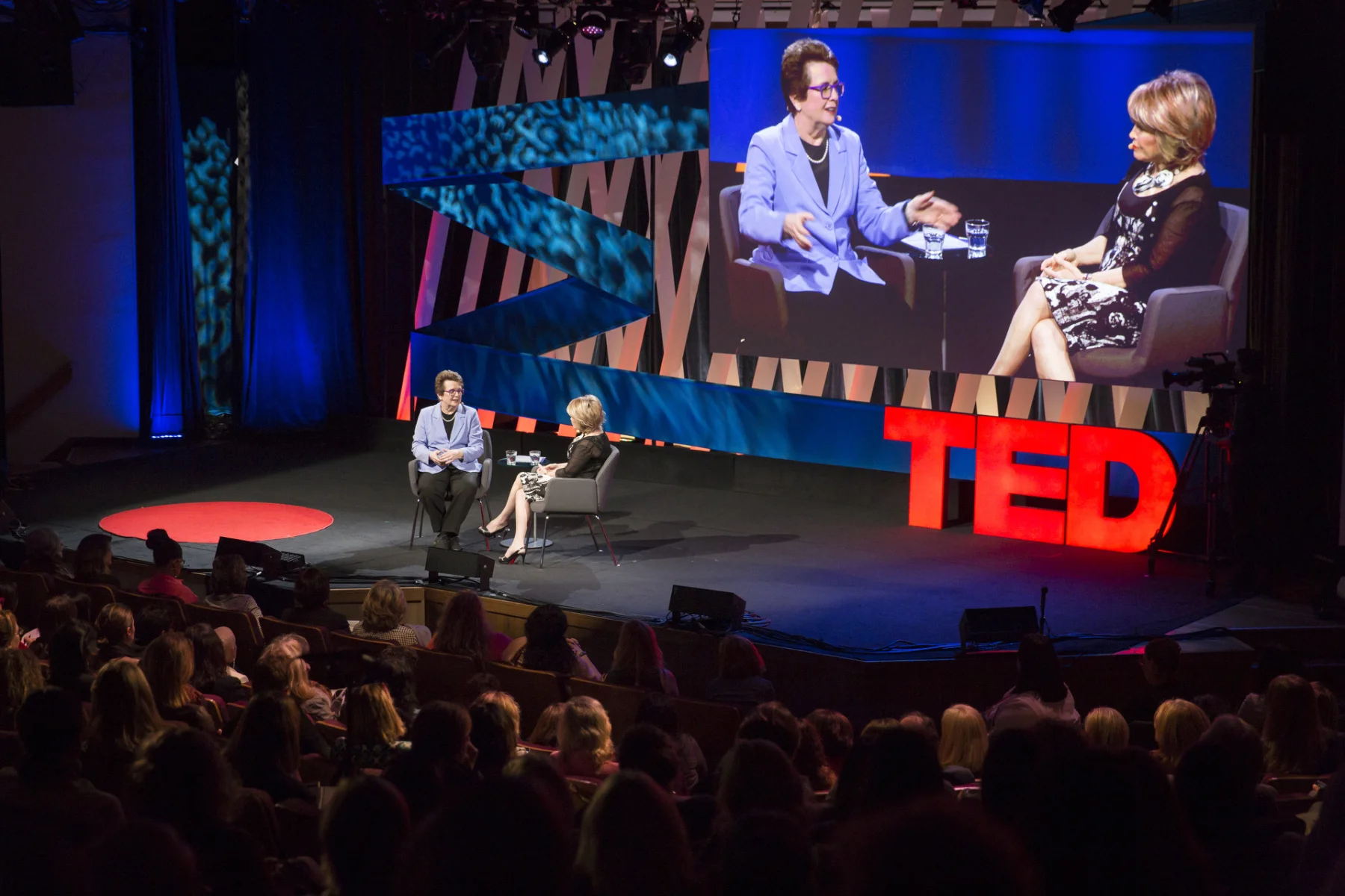 Billie Jean King: “I started thinking about my sport and how everybody who played wore white shoes, white clothes, played with white balls — everybody who played was white. And I said to myself, at 12 years old, “Where is everyone else?” And that just kept sticking in my brain. And that moment, I promised myself I’d fight for equal rights and opportunities for boys and girls, men and women, the rest of my life.” Photo: Marla Aufmuth/TED