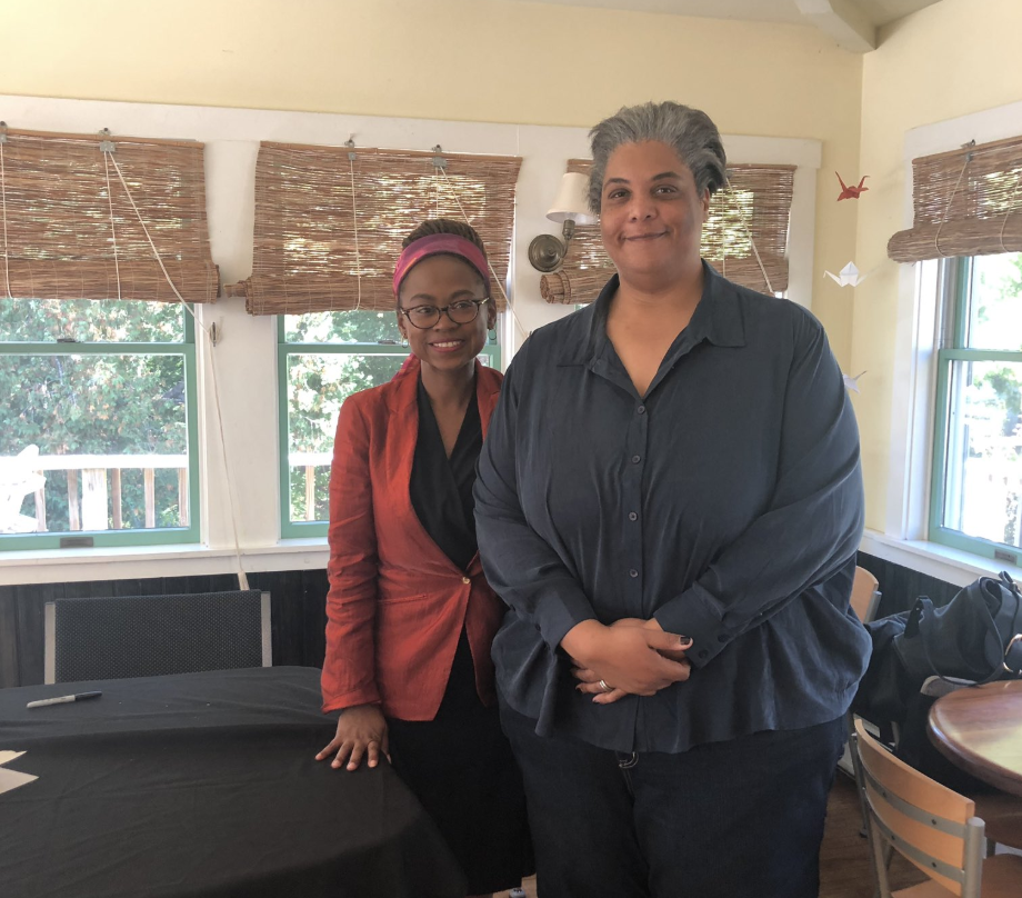 Feminist Press ED and Publisher Jamia Wilson and writer Roxane Gay at Omega Institute. (Credit: Twitter)