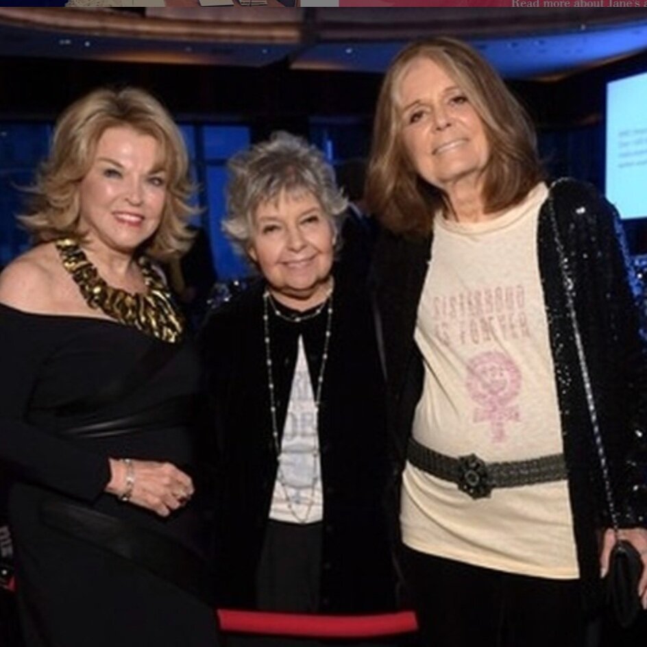  With Women’s Media Center founders Robin Morgan and Gloria Steinem. 
