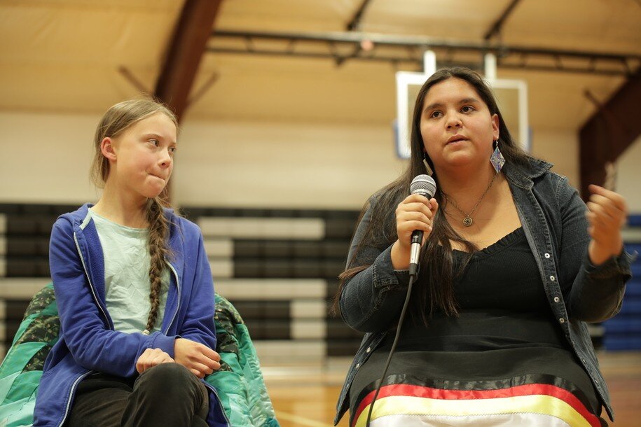  Great Thunberg with Tokata Iron Eyes in Sept. 2019. 