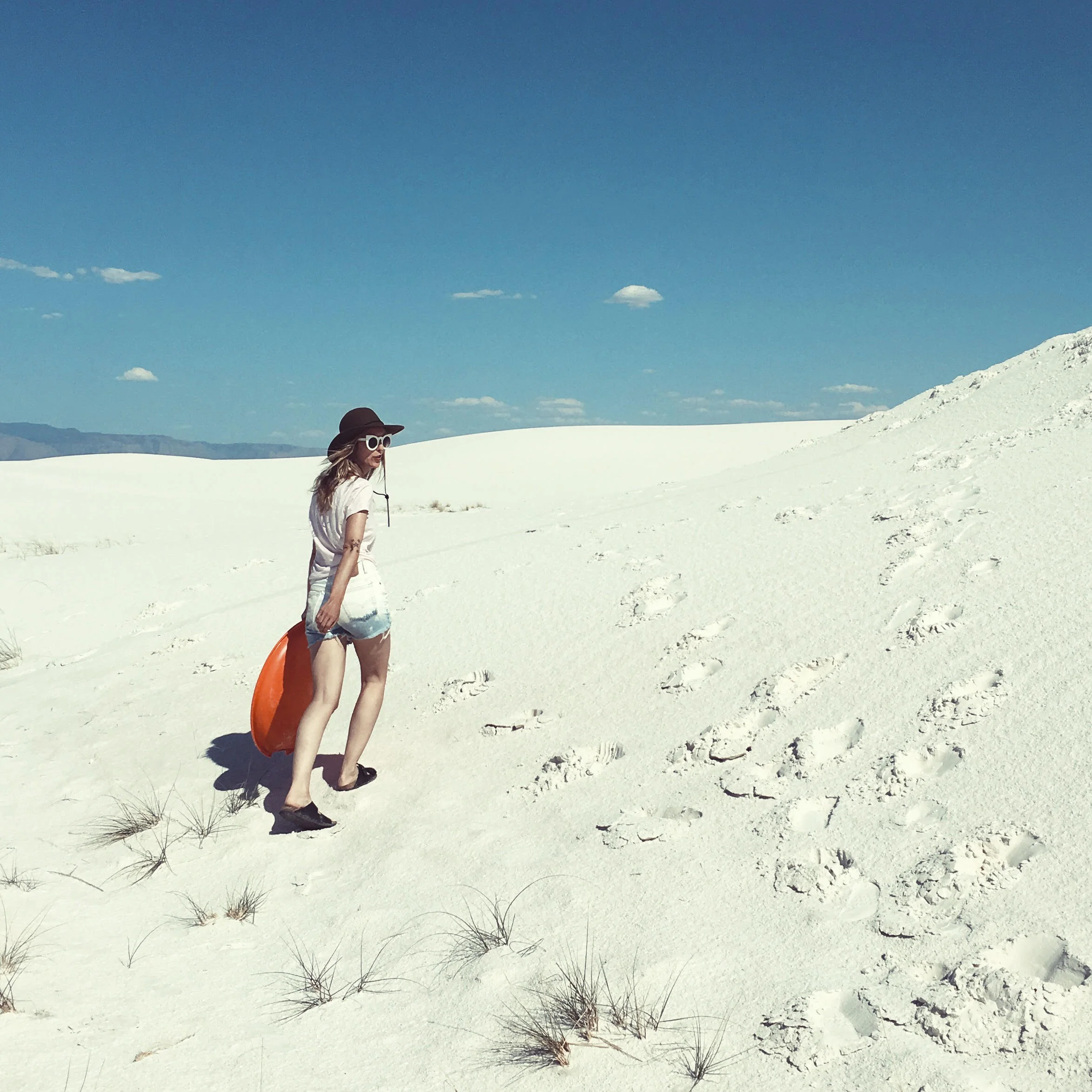 hiking through White Sands, New Mexico