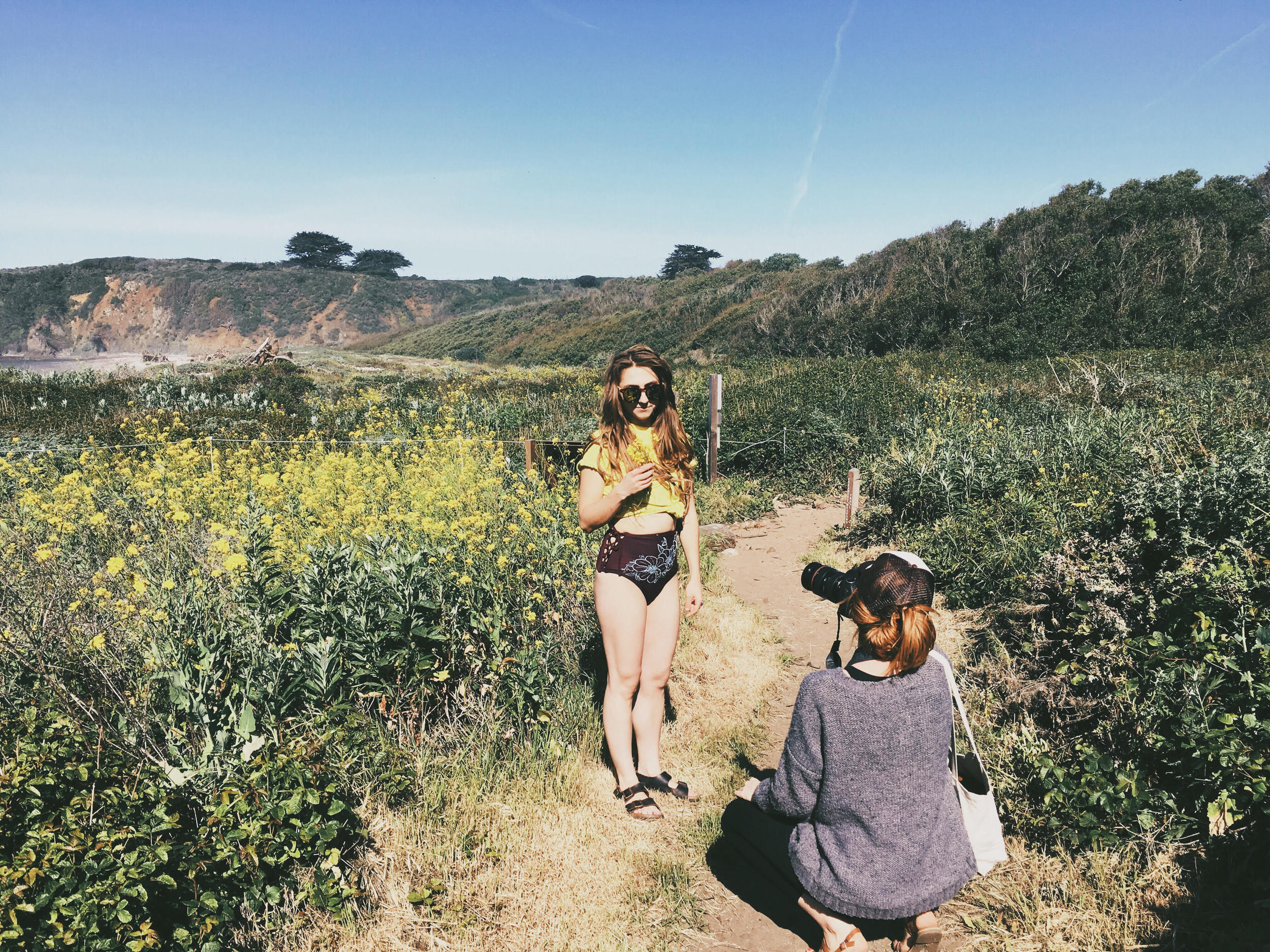 On location with photographer Allister Ann in Big Sur, California. Shooting Kristen Gradwohl of the band Valley Soul.