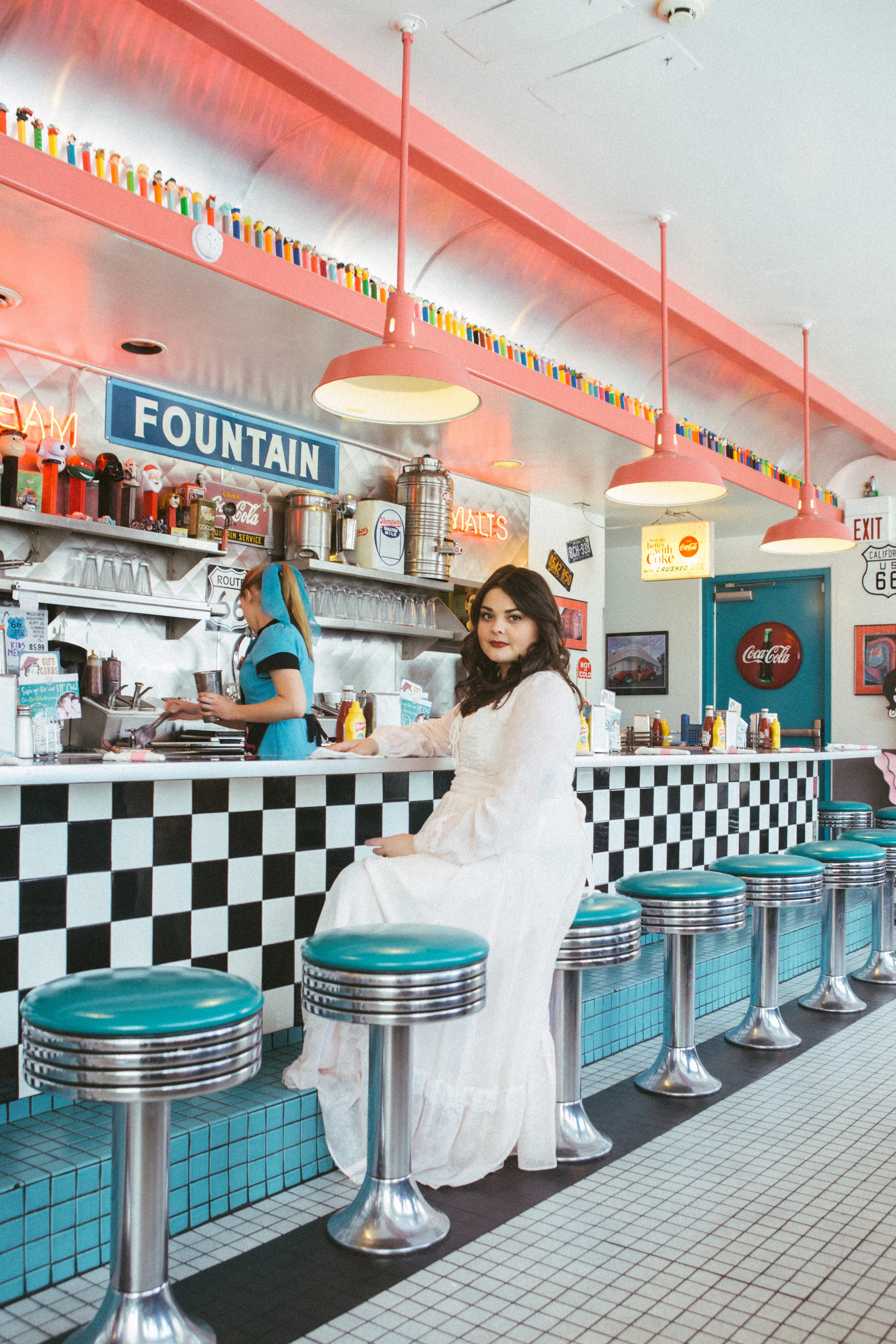 One of my favorite girls (Ashley!) and locations (the 66 diner)! on our Route 66 trip. photo: Allister Ann